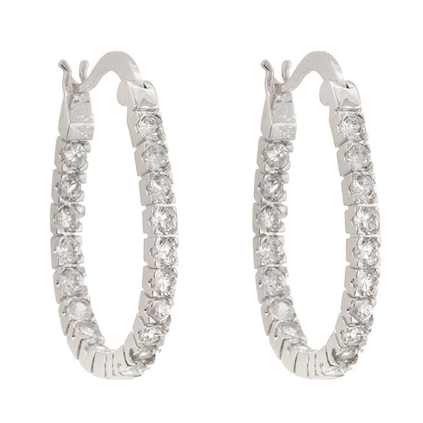 Marina Insie-Out 2 Carat Cubic Zirconia Hoop Earrings. – Beloved Sparkles