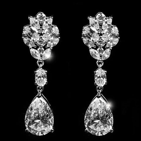 Melita Pear Cluster Dangle Earrings | 44mm – Beloved Sparkles