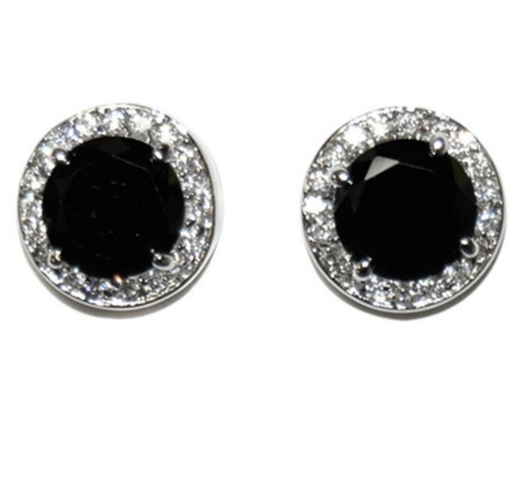 black sparkly stud earrings