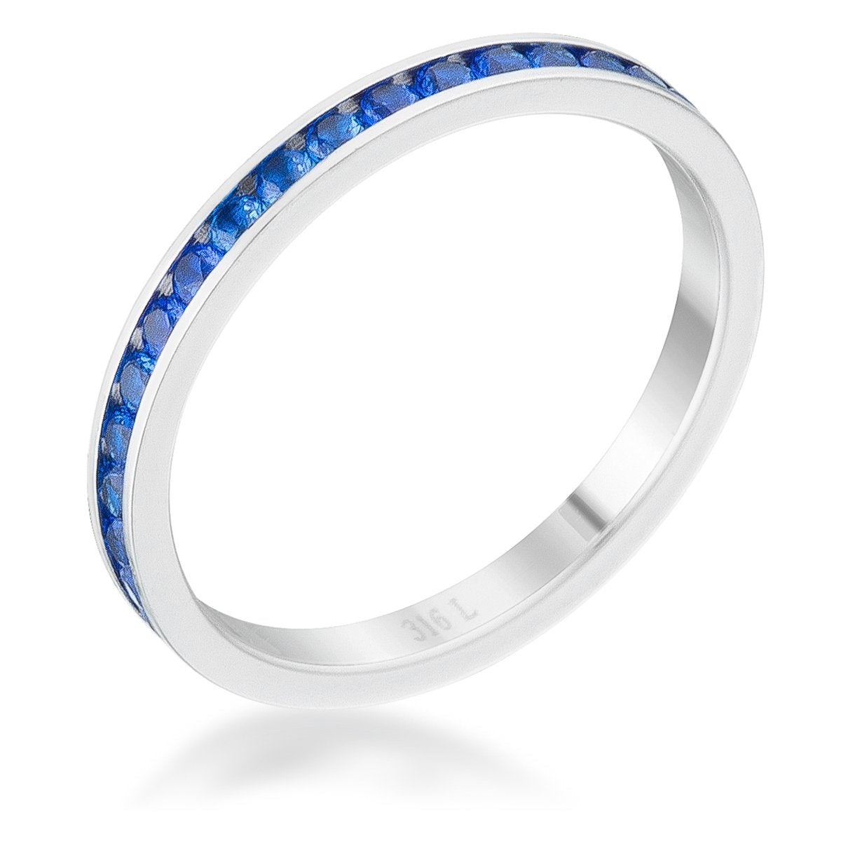 Teresa Sapphire Silver Eternity Ring | 1ct | Stainless Steel