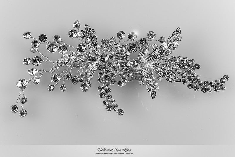 Connie Leaf Spray Hair Clip | Swarovski Crystal