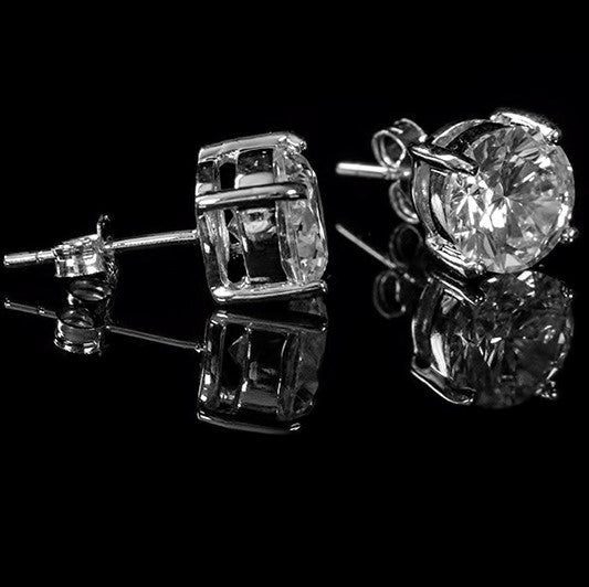 Christa Round Cut Stud Earrings – 6mm | 1.5ct | Cubic Zirconia ...