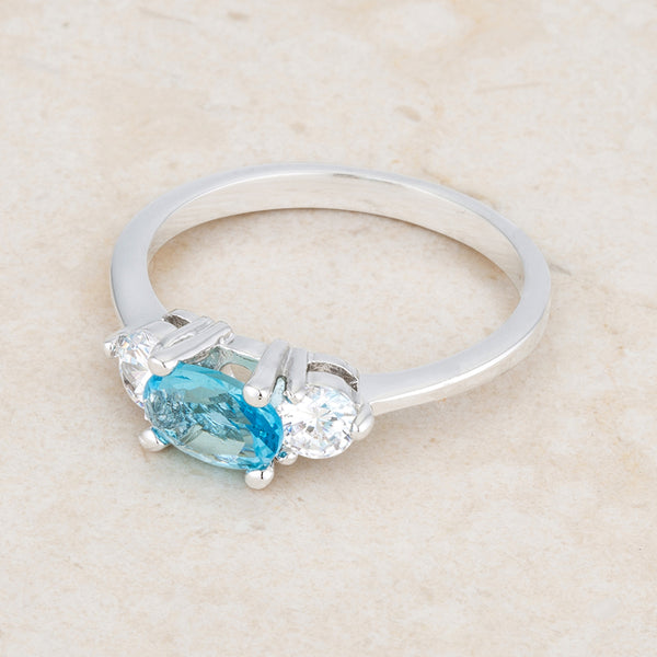 Miranna Three Stone Oval Blue Topaz Engagement Ring | 1.5ct – Beloved ...