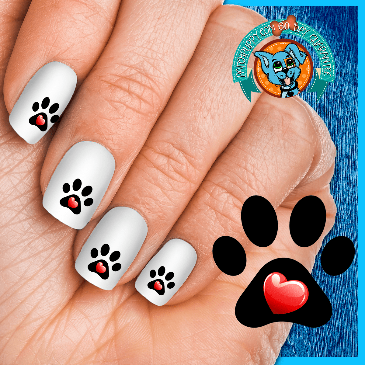 cat paw print nail art