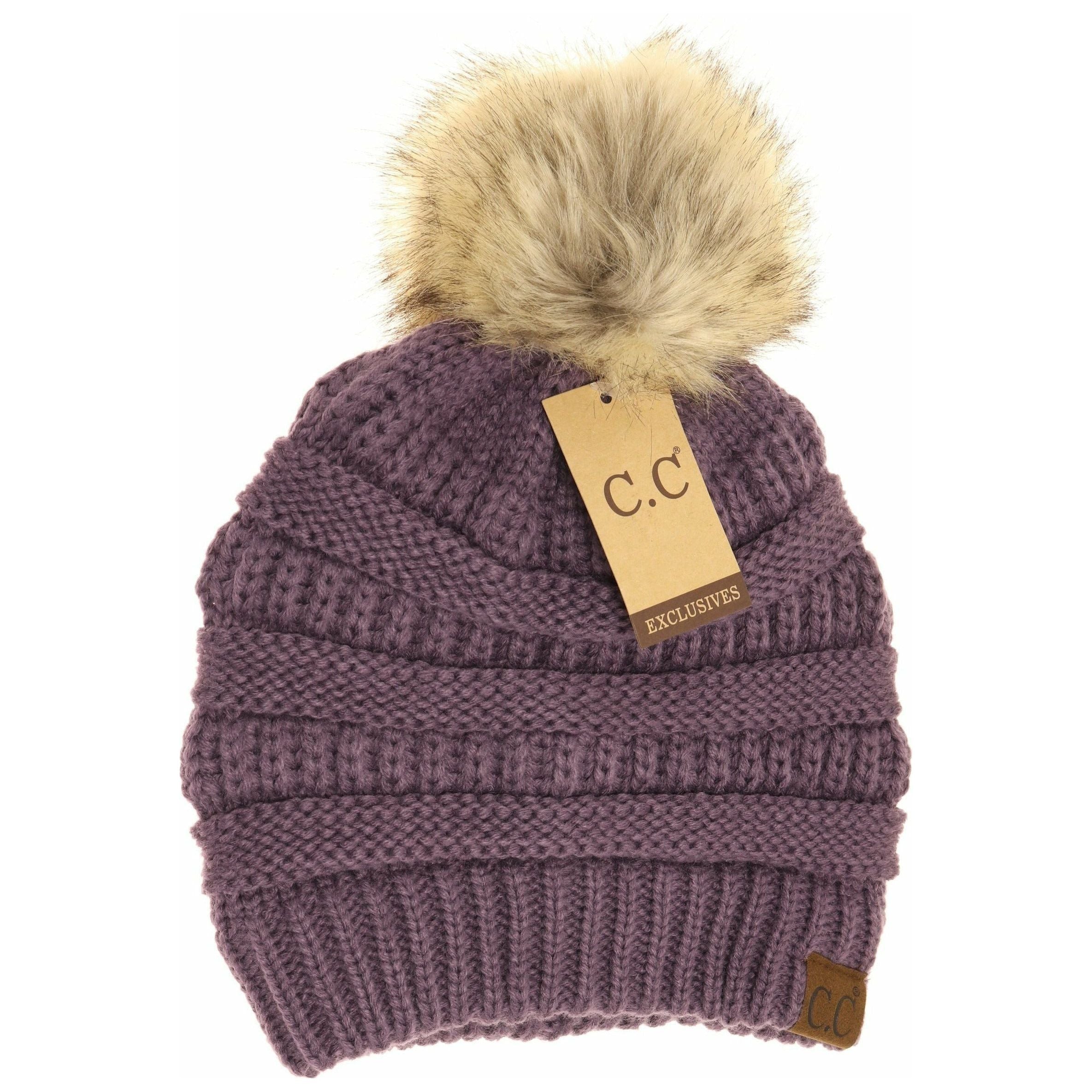 Fur Pom CC Beanie HAT43 - ccbeanie.com