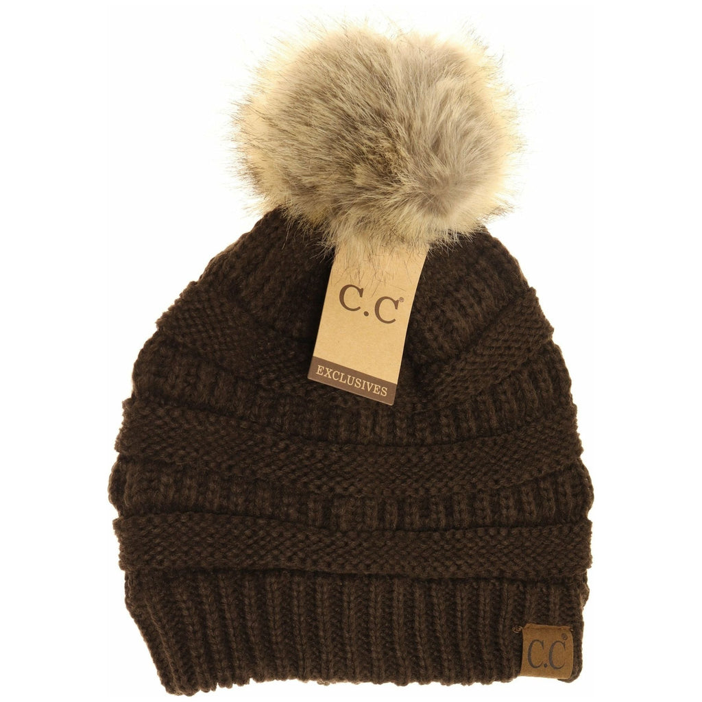 Fur Pom CC Beanie HAT43 - ccbeanie.com