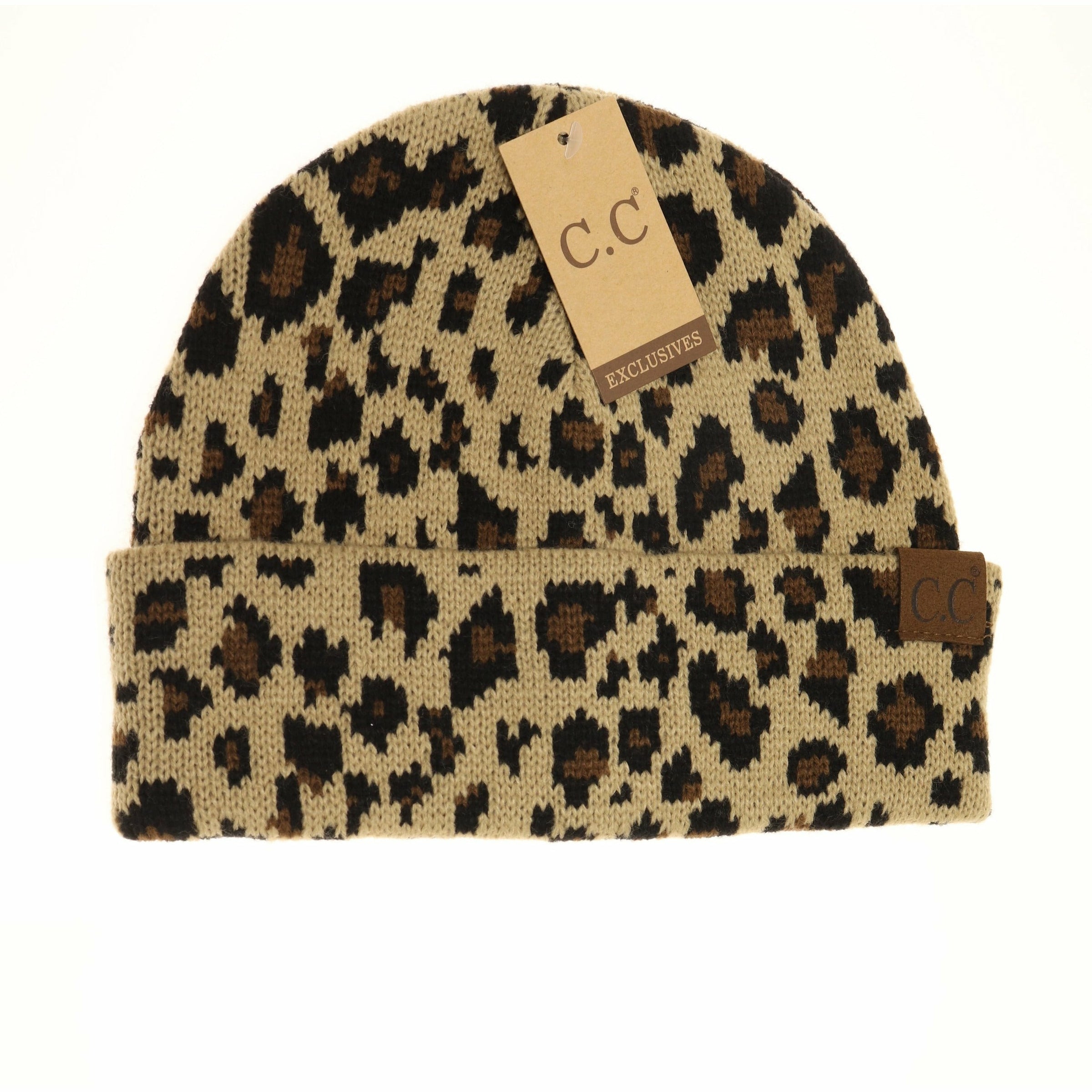 cc animal print beanie