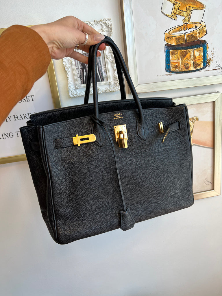 Authentic HERMES Birkin 35 Noir Clemance Leather with GHW – Valamode