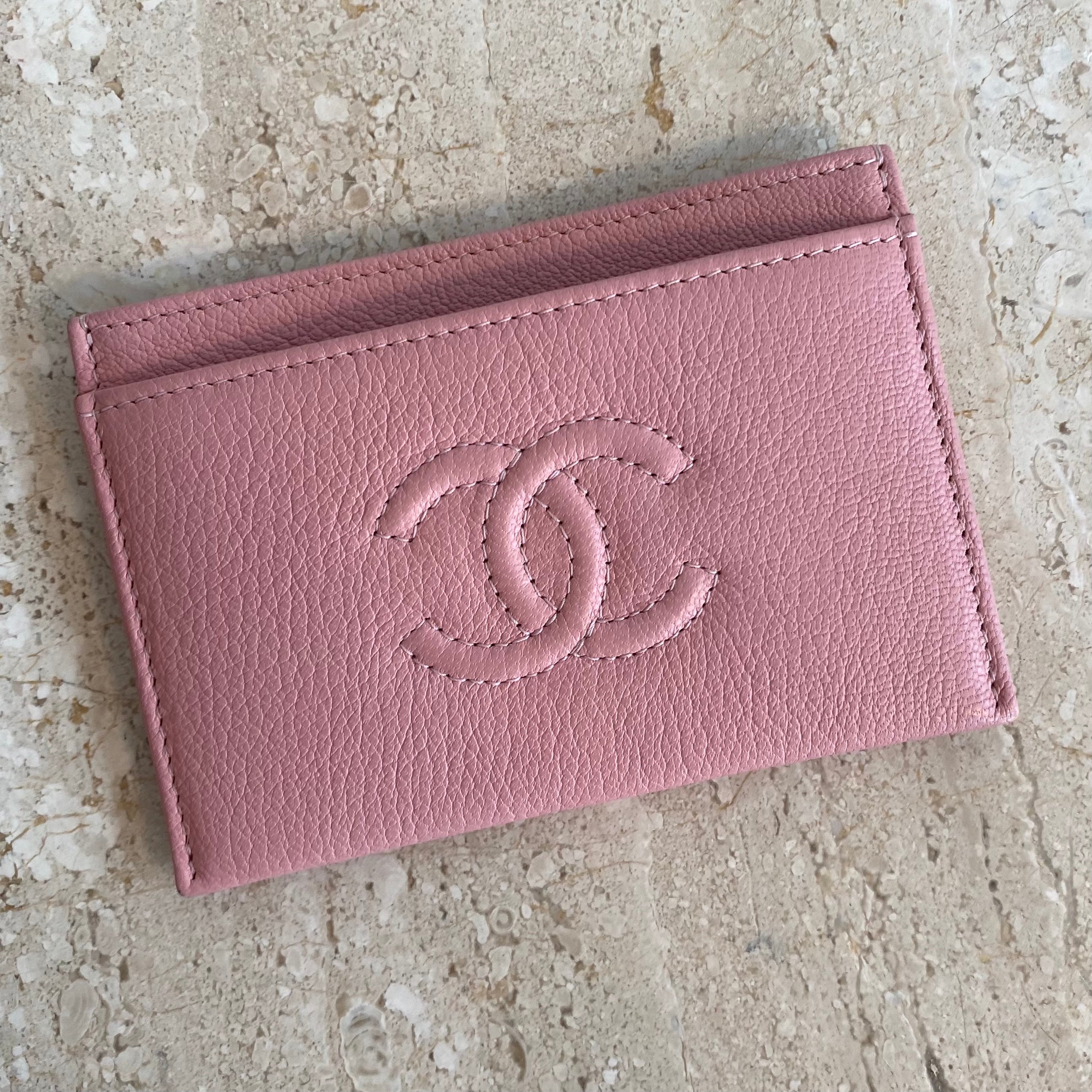 Authentic CHANEL Pink Leather Card Holder – Valamode