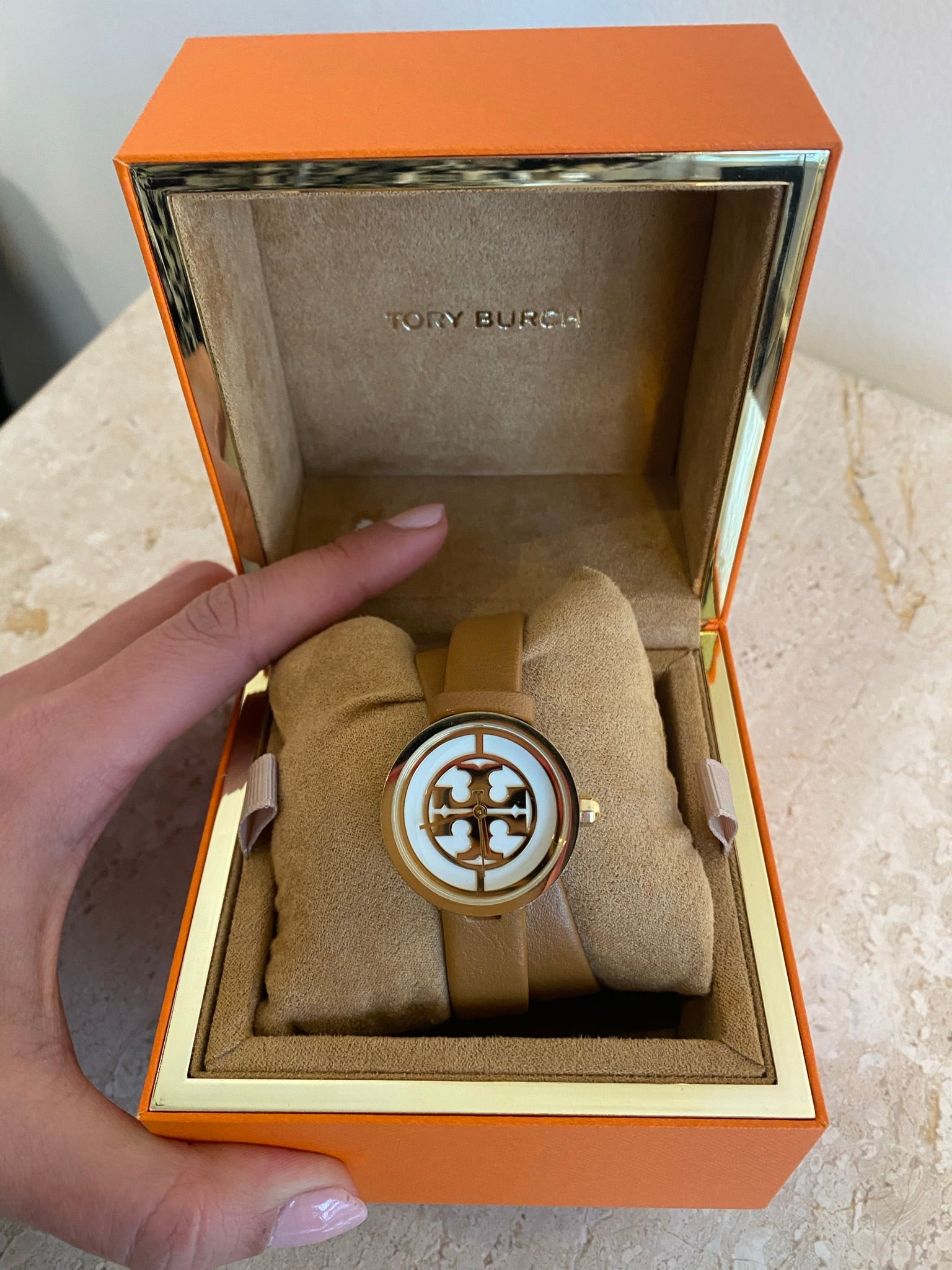 Authentic TORY BURCH Reva Leather Double-Strap Watch – Valamode