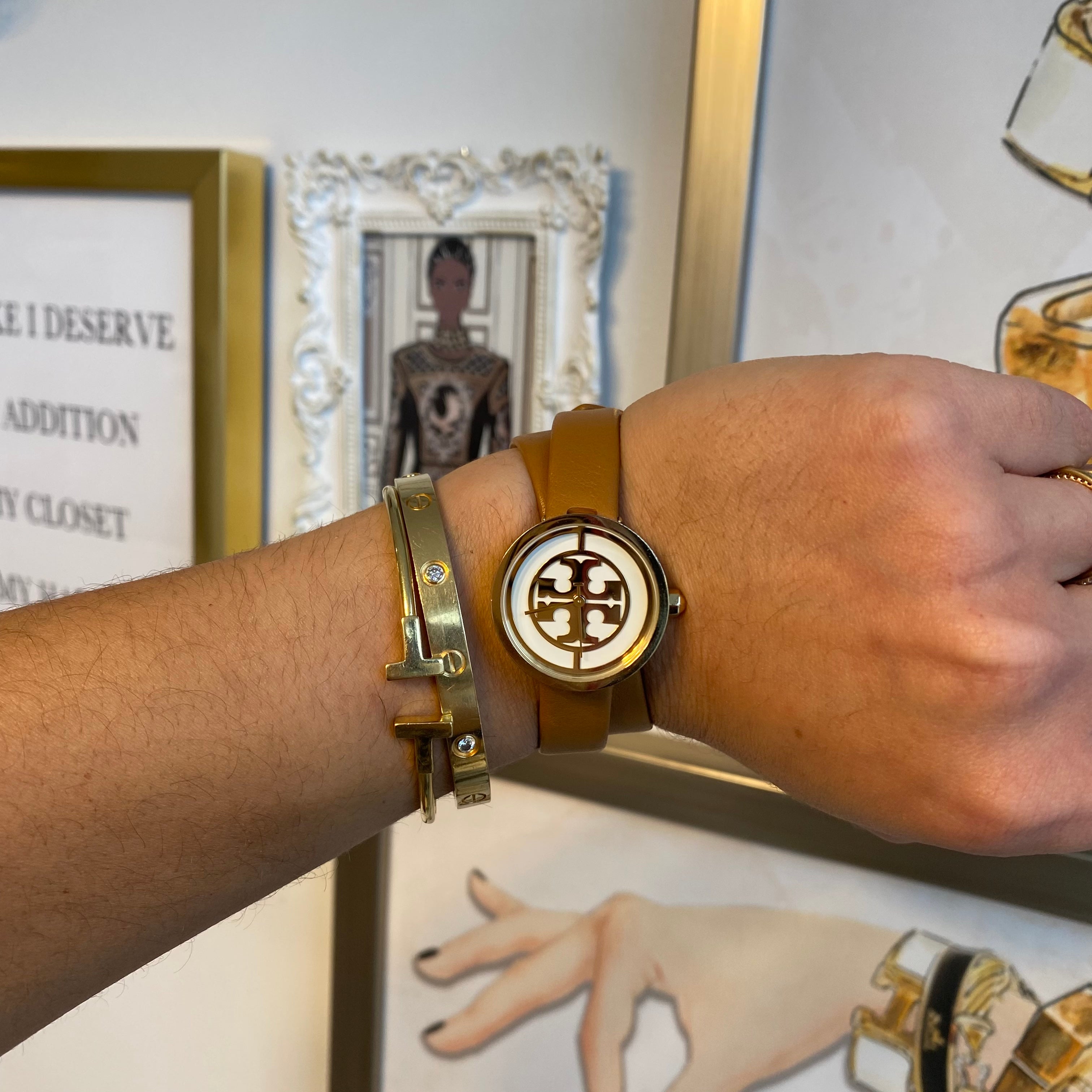 tory burch reva double wrap watch