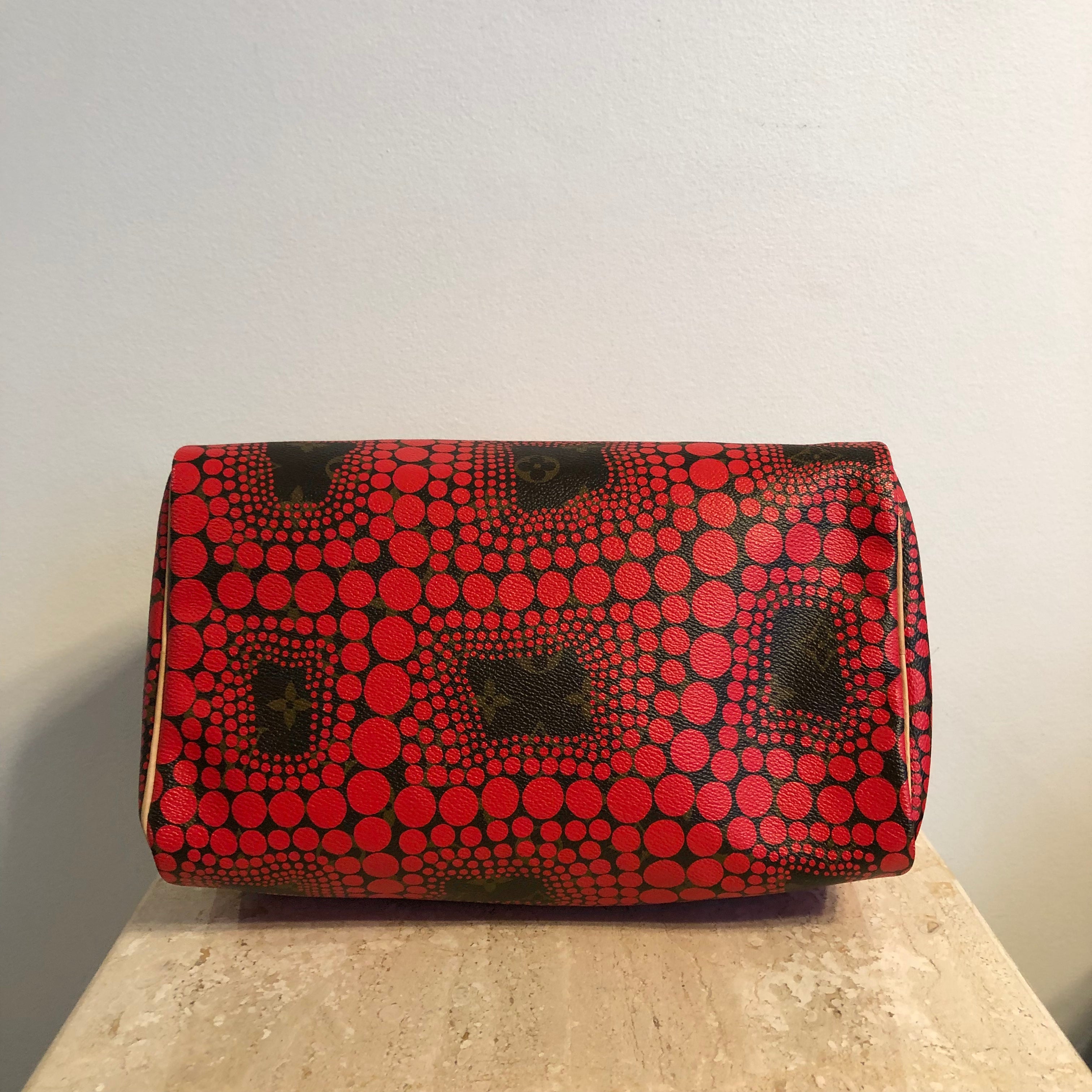 Authentic LOUIS VUITTON Limited Edition Yayoi Kusama Red Monogram Spee – Valamode