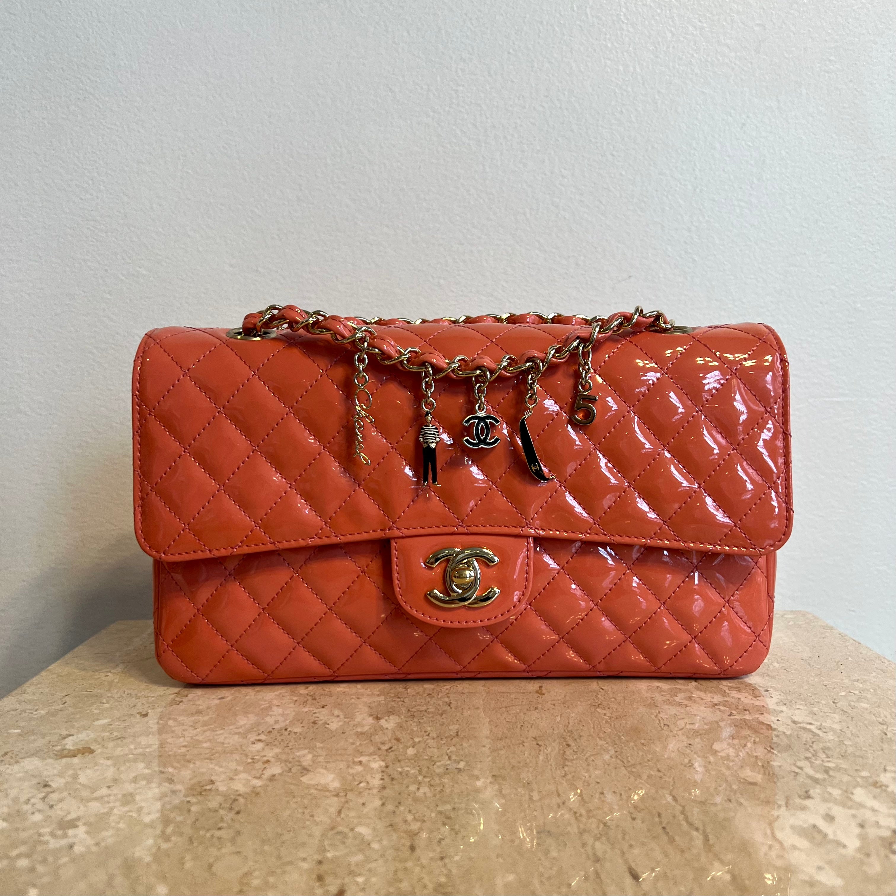 Authentic CHANEL Coral Patent Ginza 5th Anniversary Limited Edition Ch –  Valamode