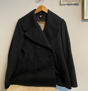 Authentic BURBERRY Black Wool Coat Small – Valamode