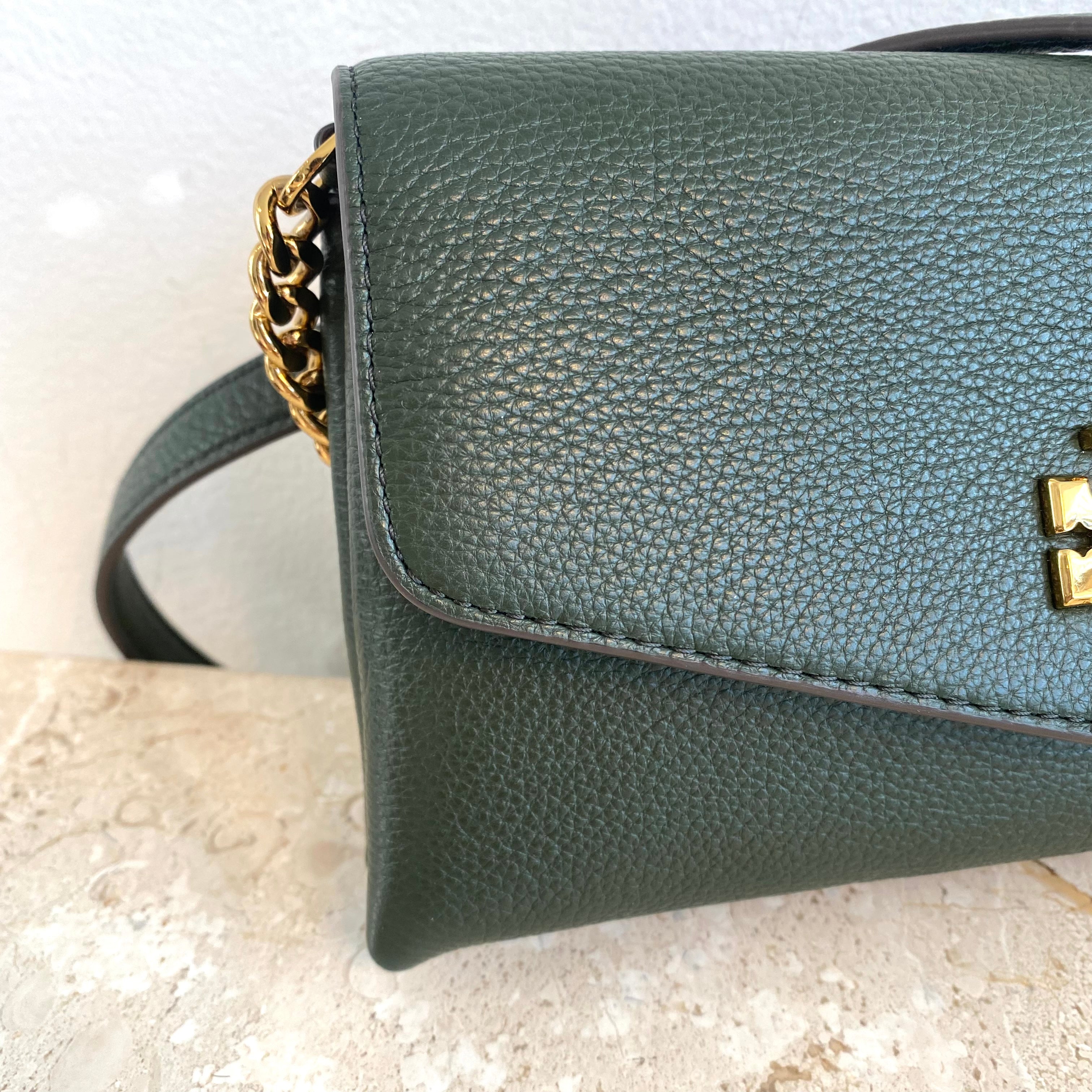 Authentic TORY BURCH Forest Green Leather Mini Bag – Valamode