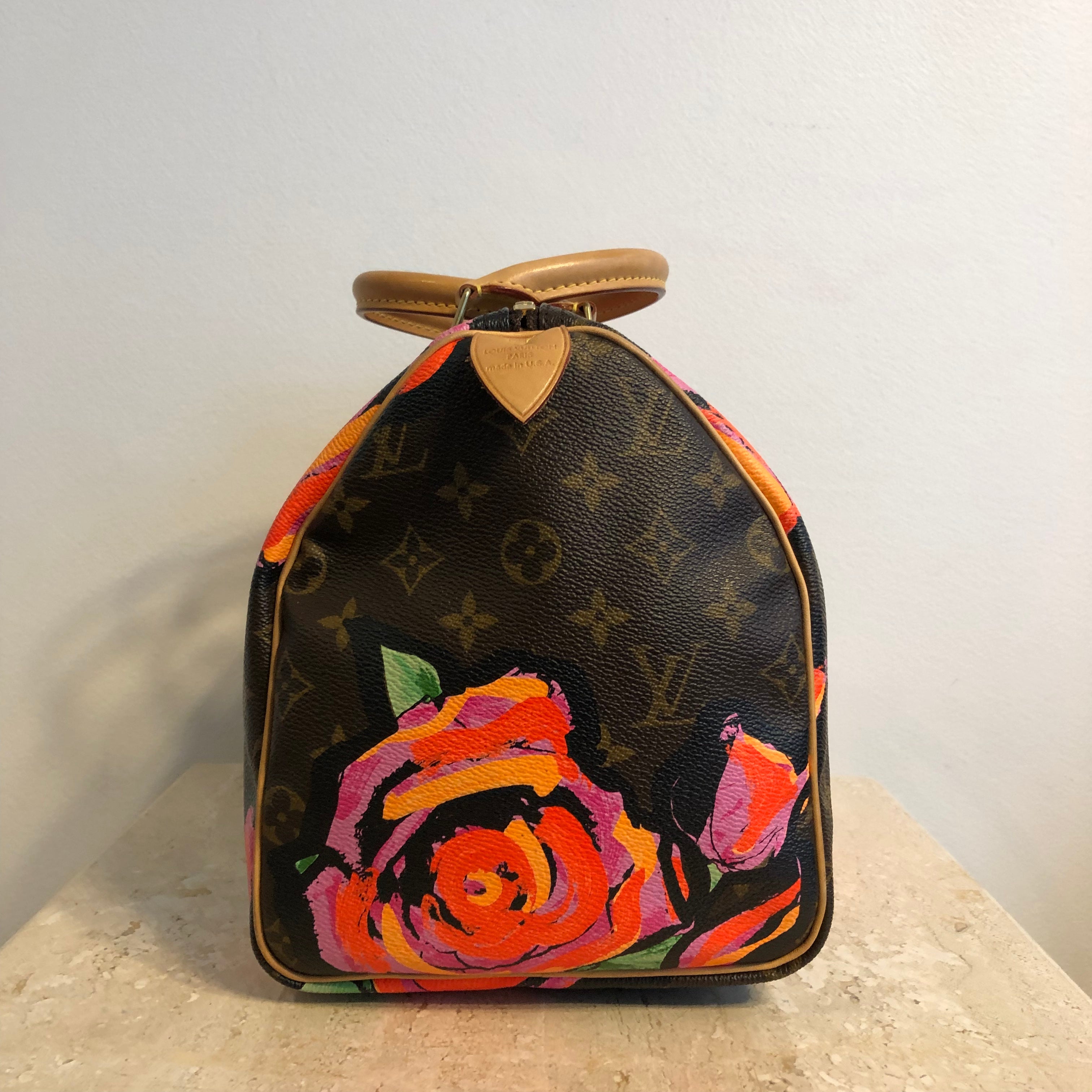 Authentic LOUIS VUITTON Stephen Sprouce Roses Speedy 30 – Valamode