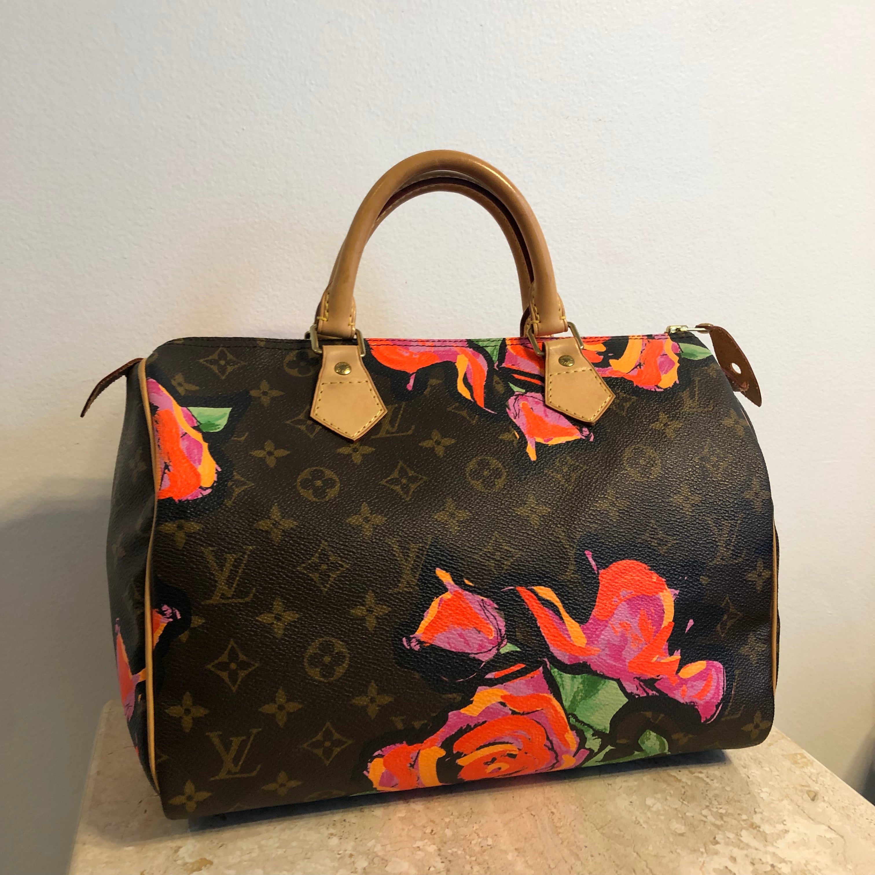 Authentic LOUIS VUITTON Stephen Sprouce Roses Speedy 30 – Valamode