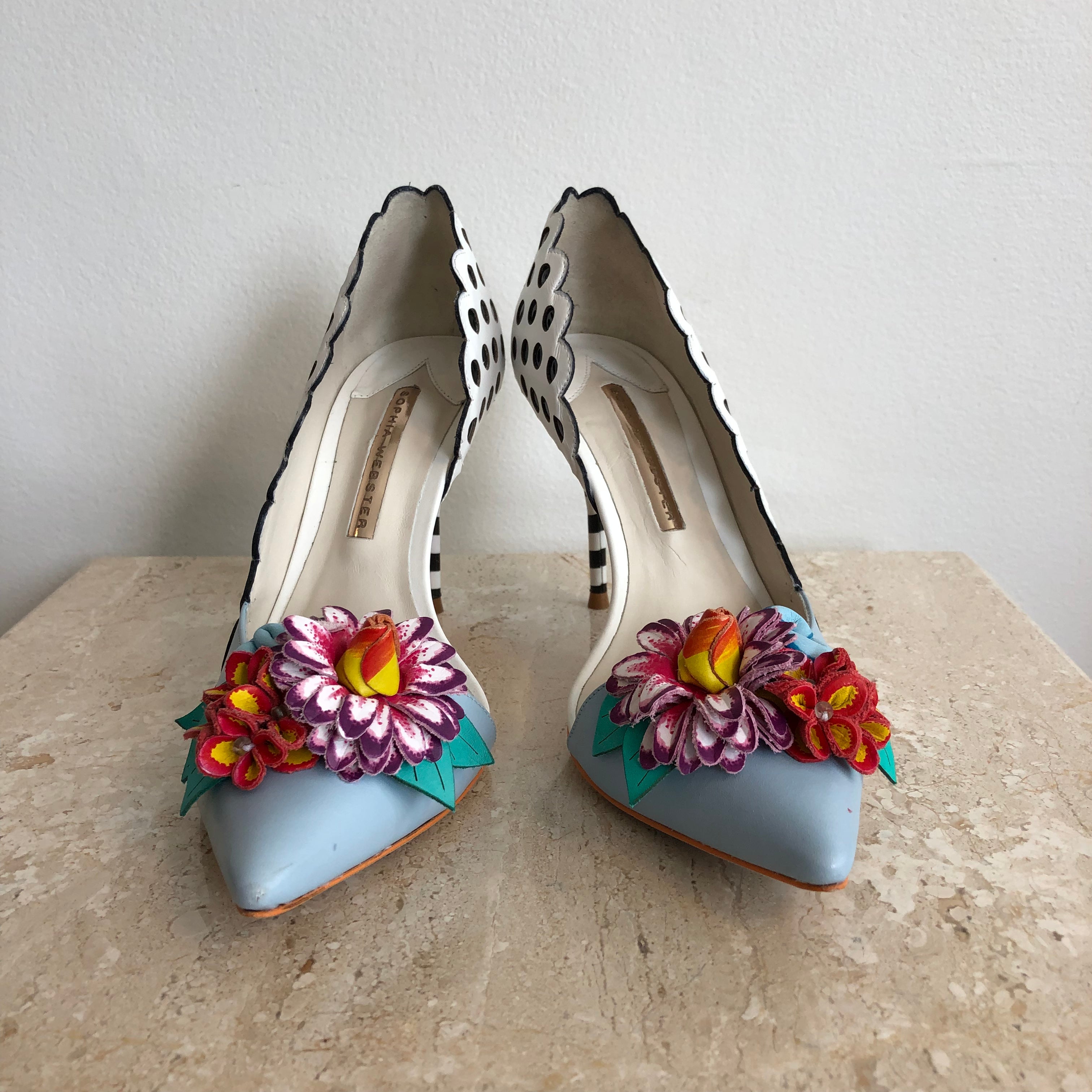 Authentic SOPHIA WEBSTER Leather Flora Pump Size 8 – Valamode