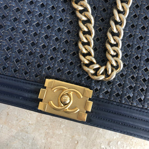Authentic CHANEL Navy Large Limited Edition Boy