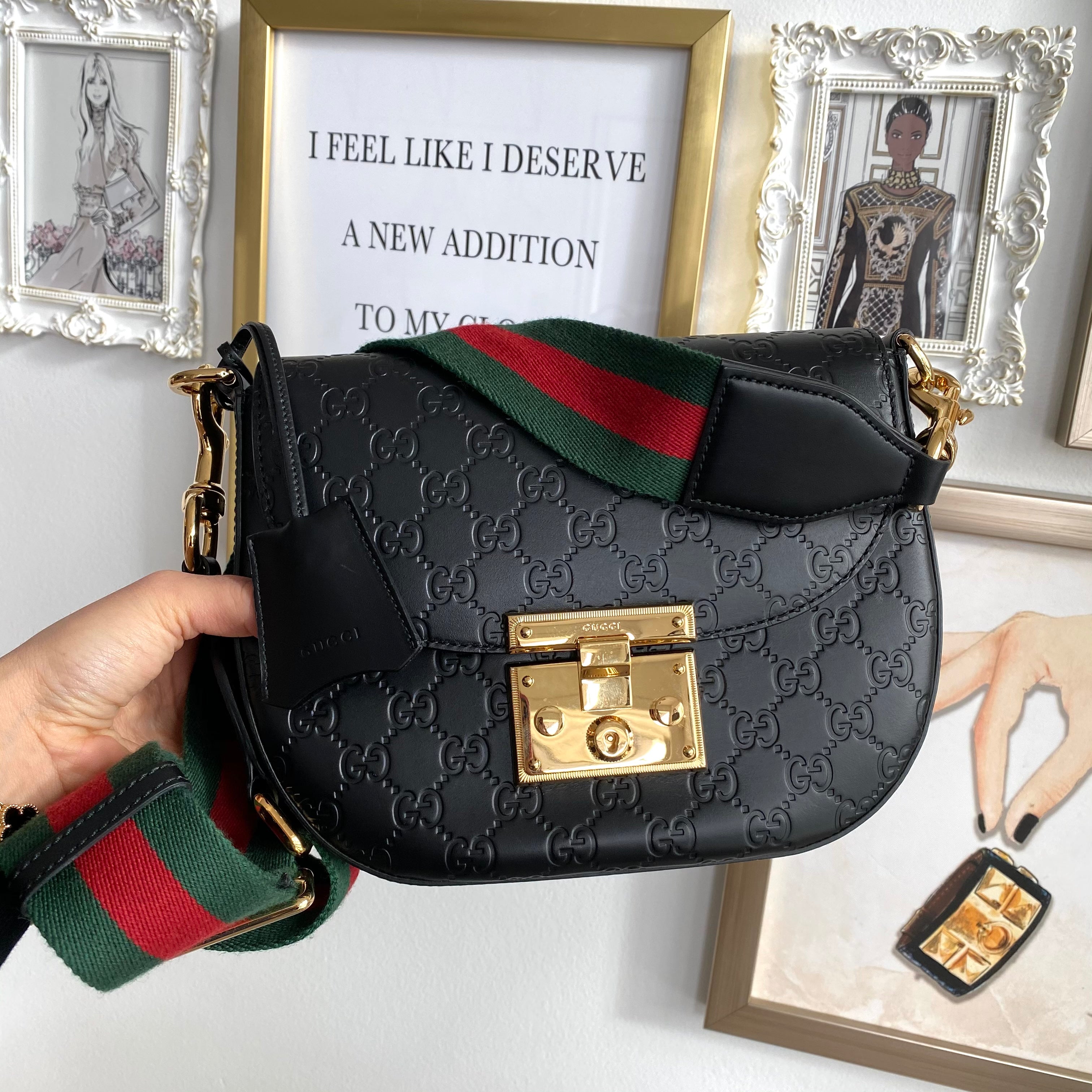 gucci padlock medium guccissima curved crossbody bag