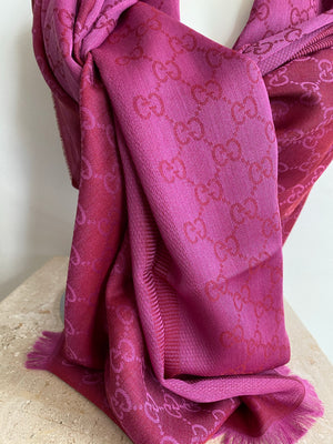 Authentic GUCCI Pink & Red Scarf / Shawl – Valamode