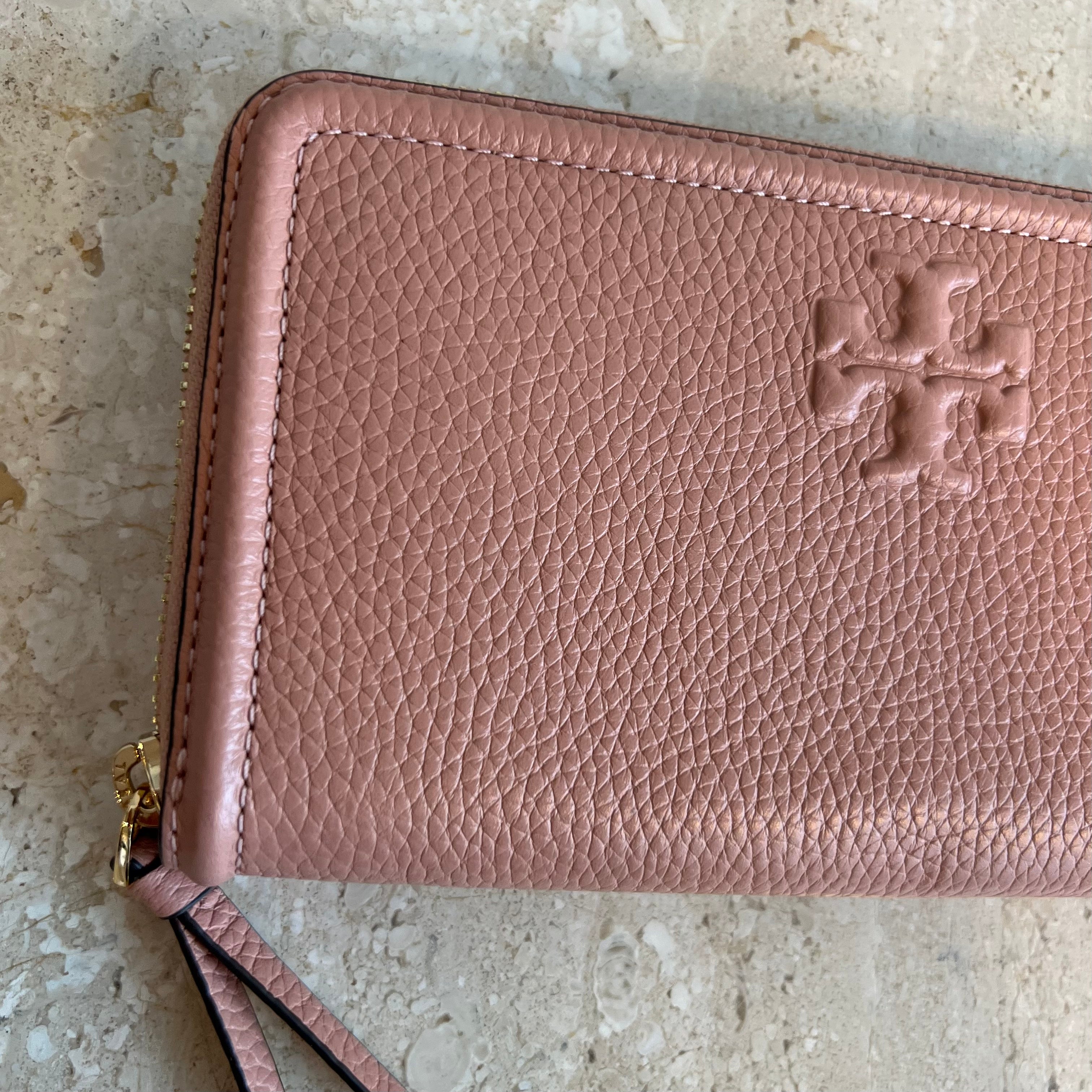 Authentic TORY BURCH Pink Leather Zip Around Wallet – Valamode