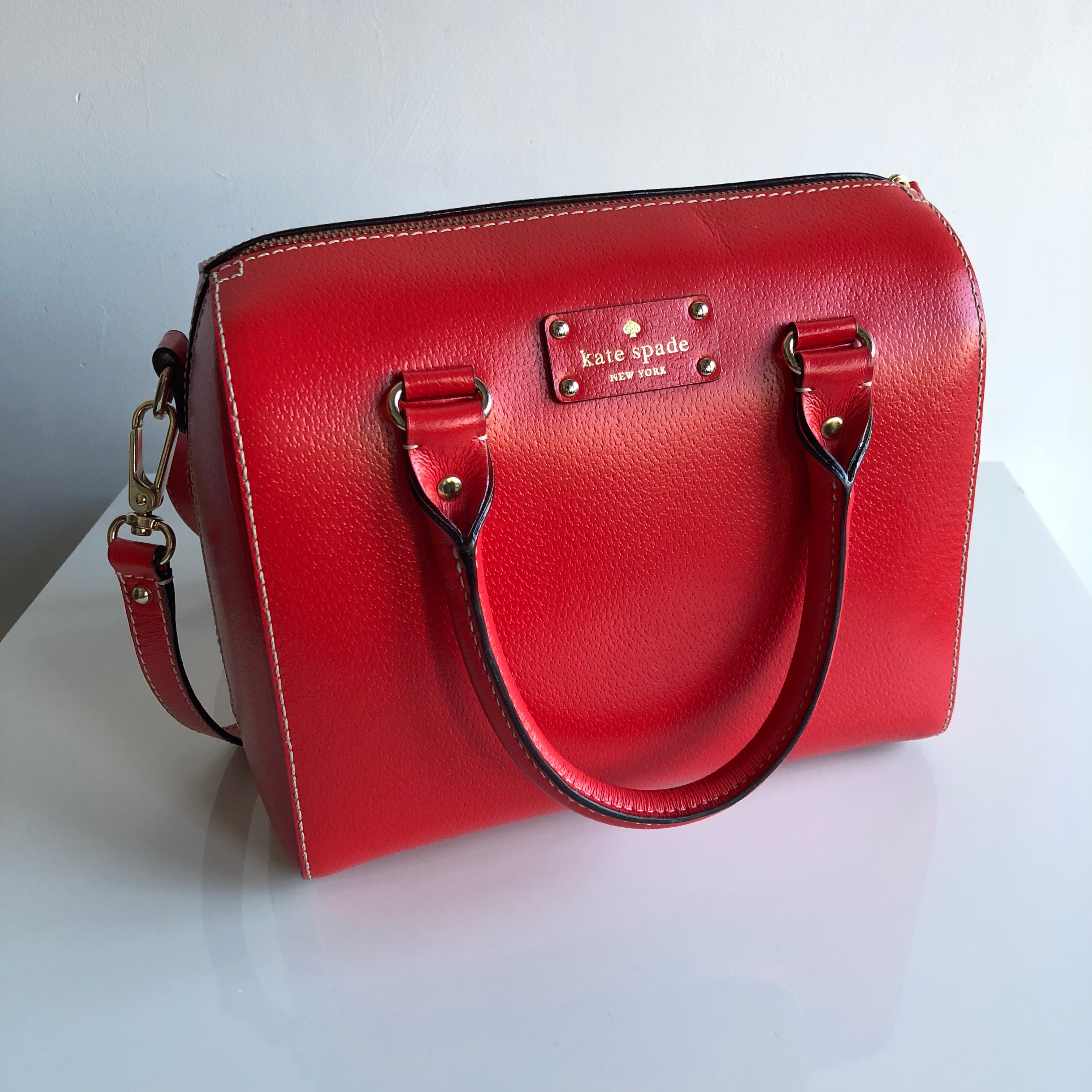 Authentic KATE SPADE Wellesley Alessa Empire Red Handbag – Valamode