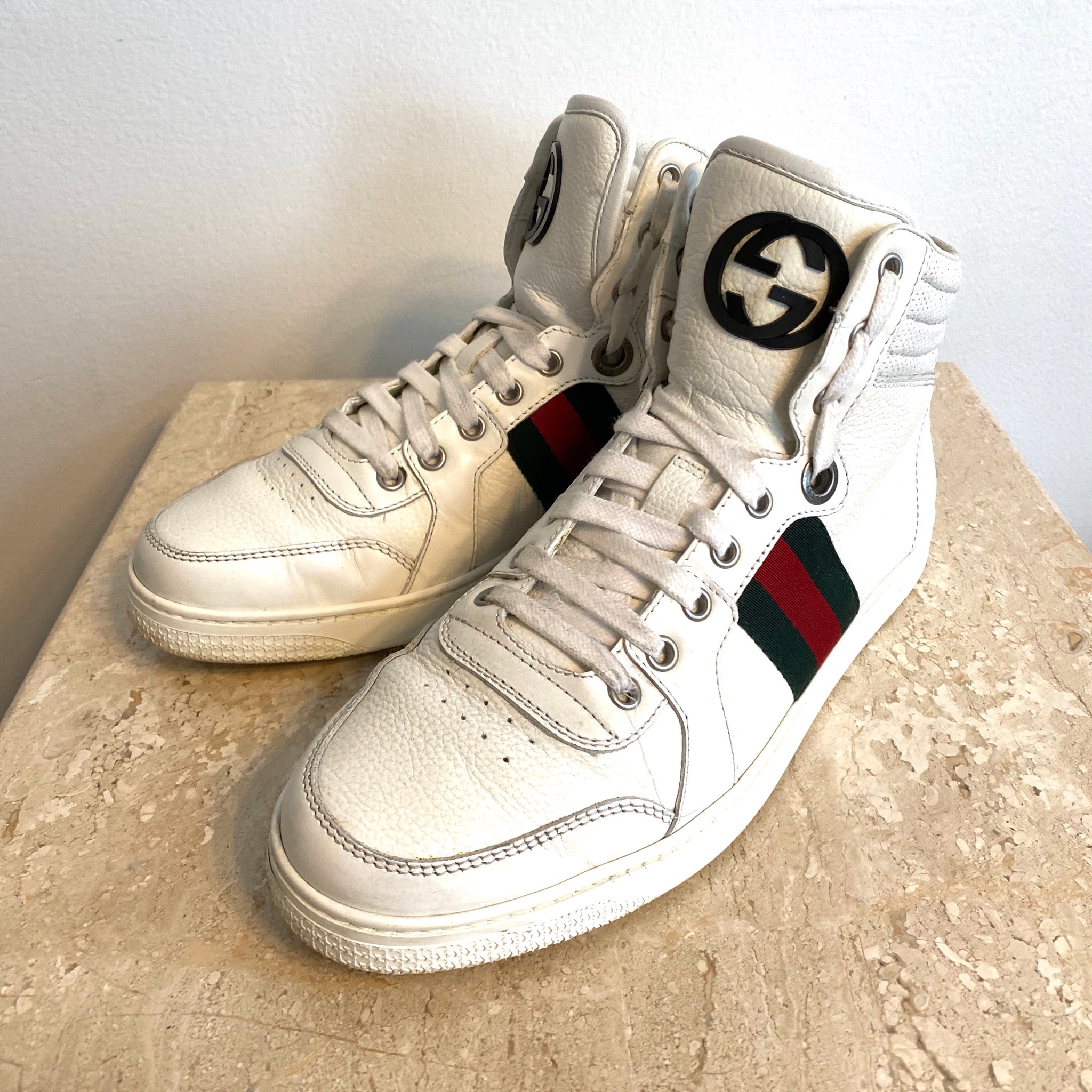 Authentic GUCCI High-Top White Sneakers – Valamode