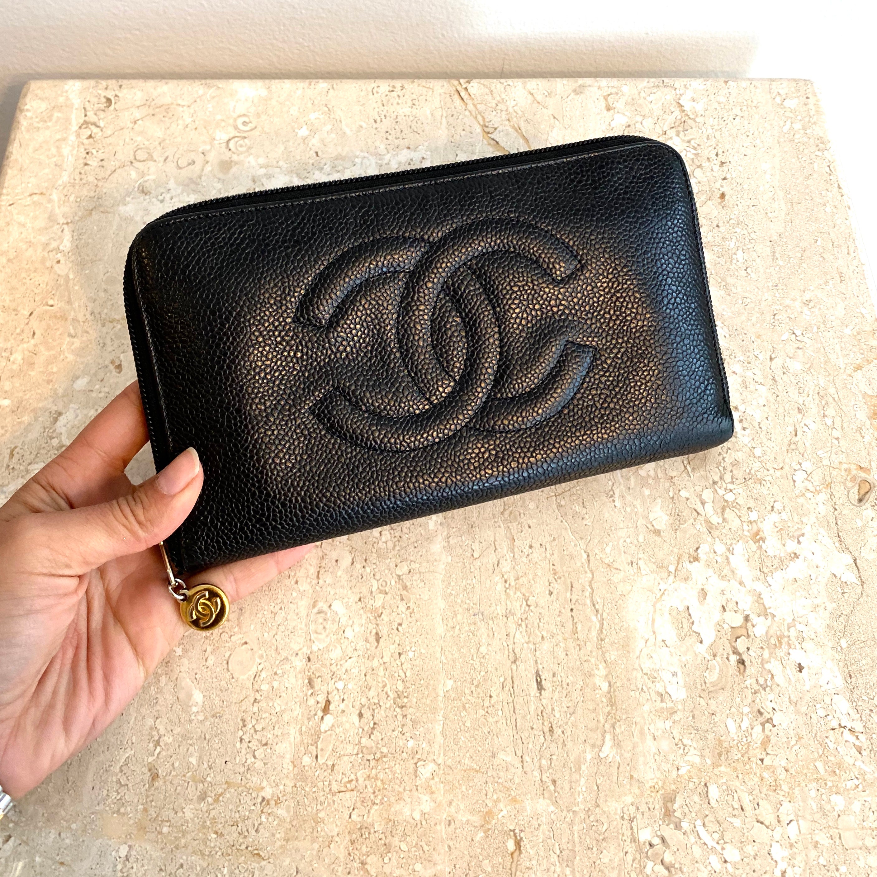 chanel large zip wallet price