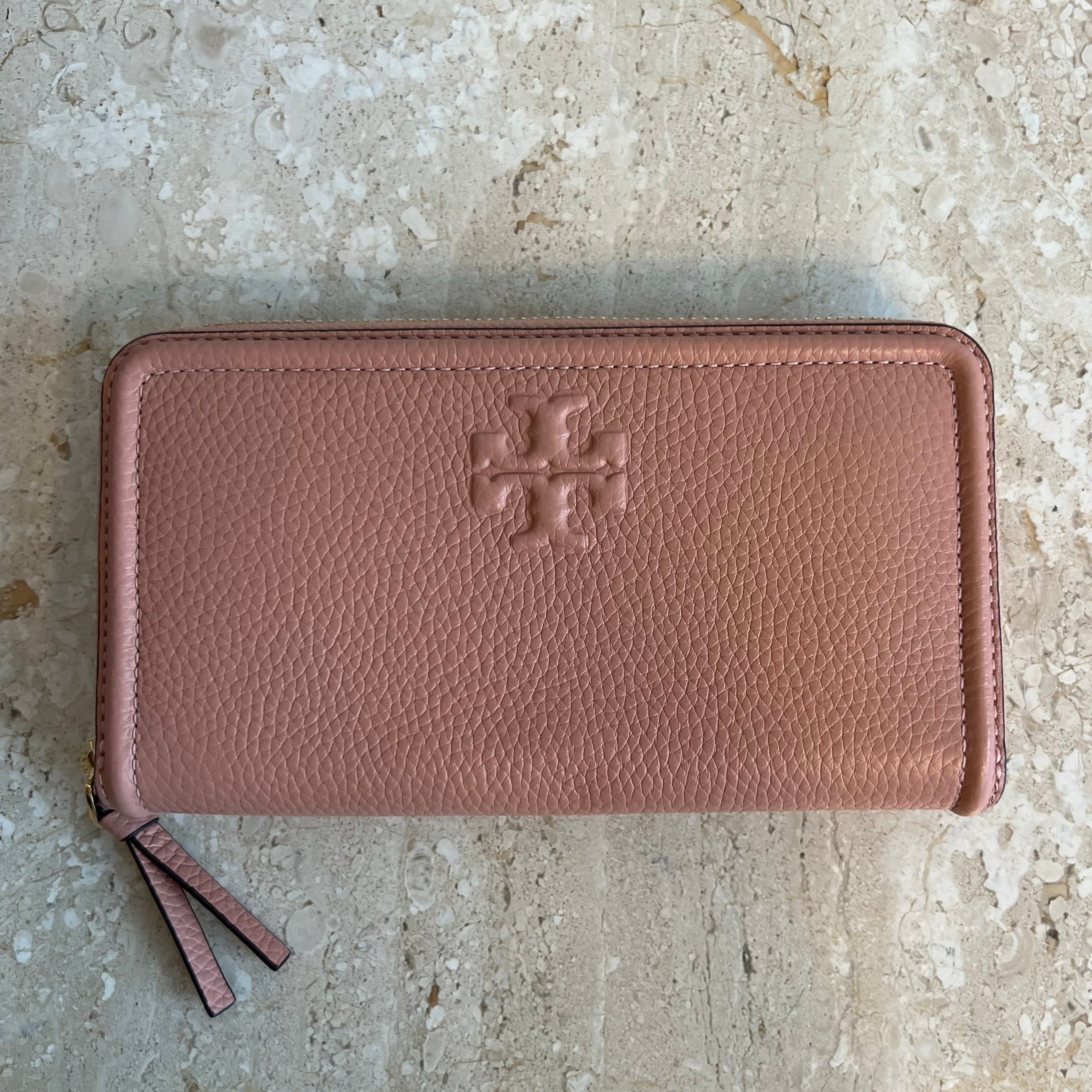 Authentic TORY BURCH Pink Leather Zip Around Wallet – Valamode
