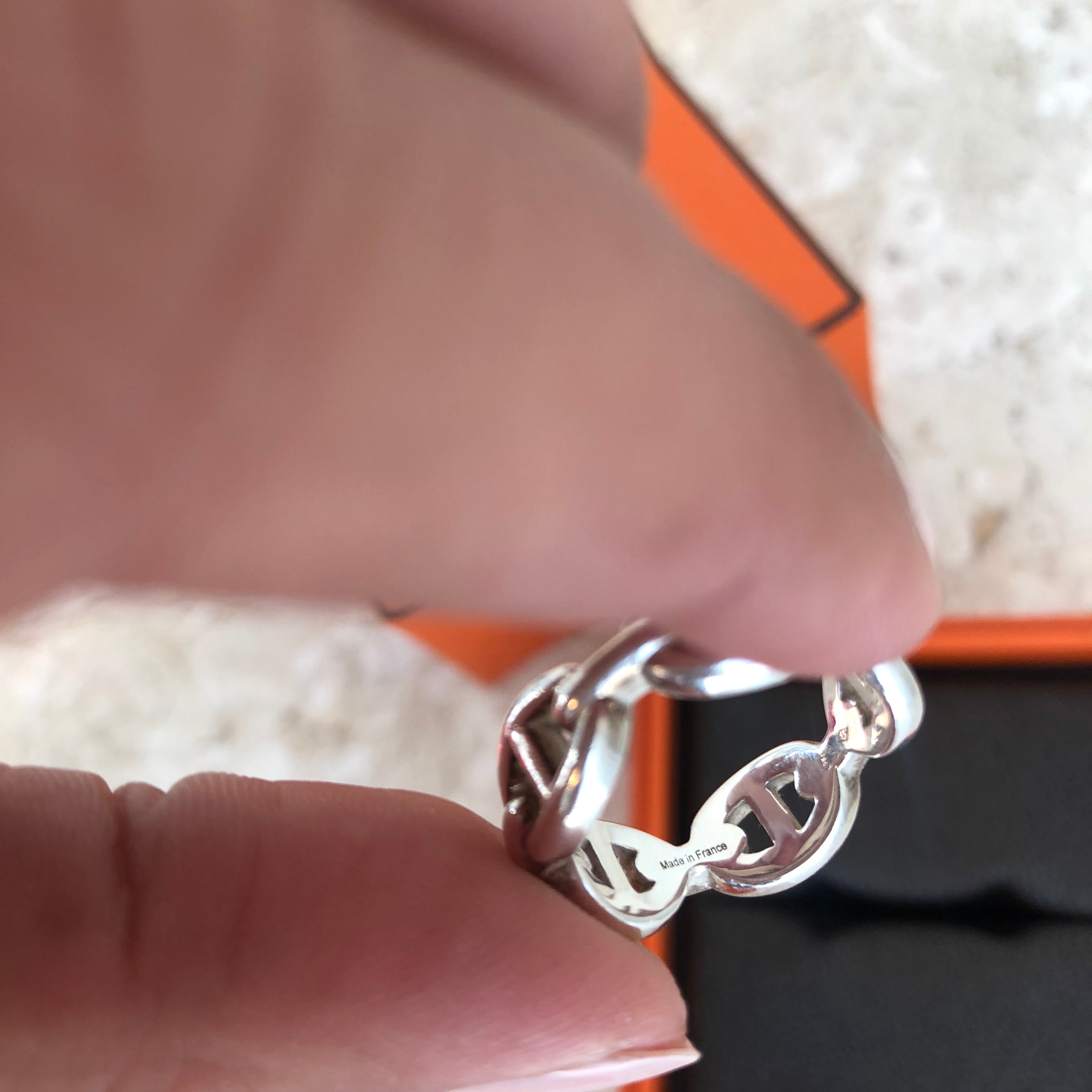 Authentc HERMES Chaine d'Ancre Enchainee Ring – Valamode