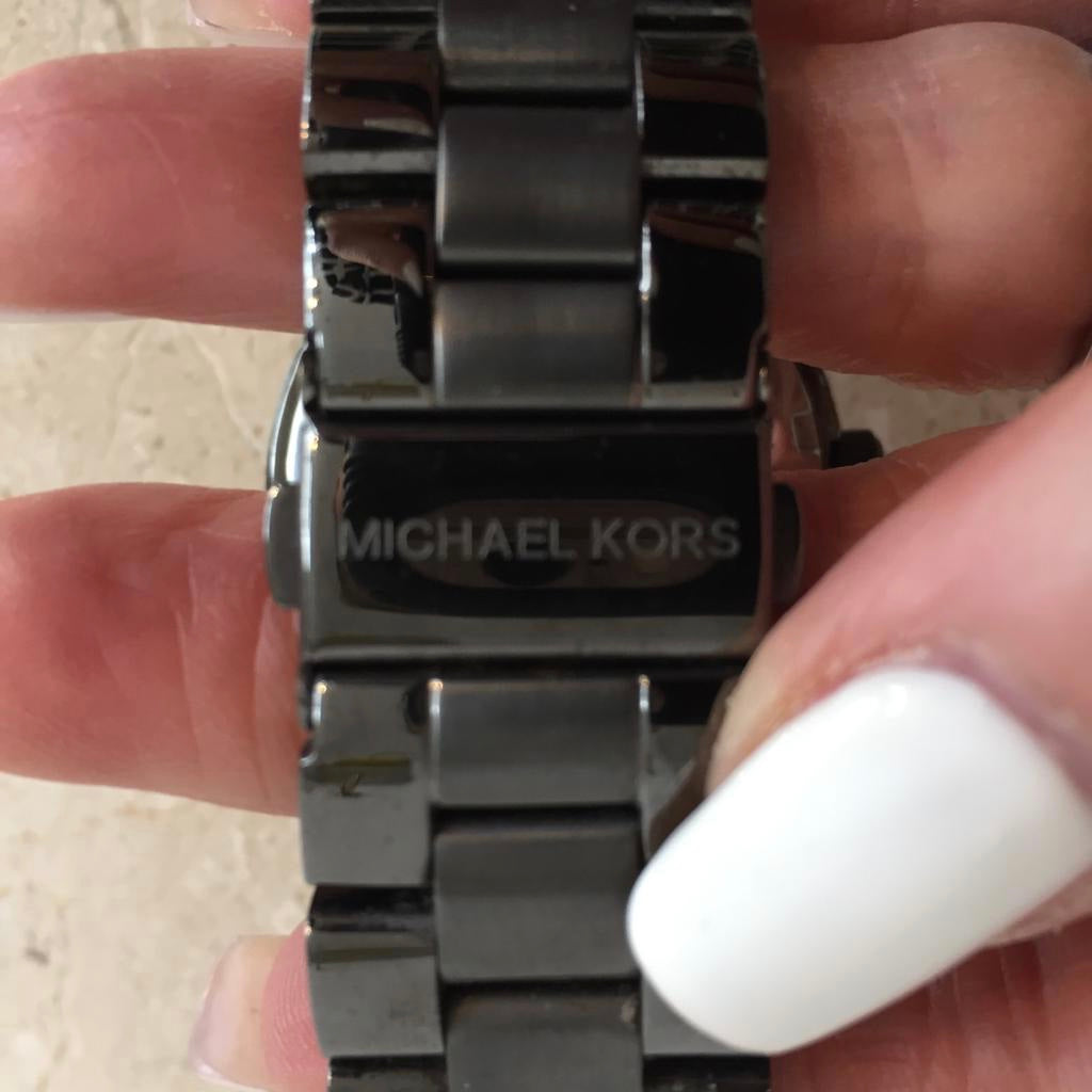 Authentic MICHAEL KORS Stainless Gun Metal Steel Unisex Watch – Valamode