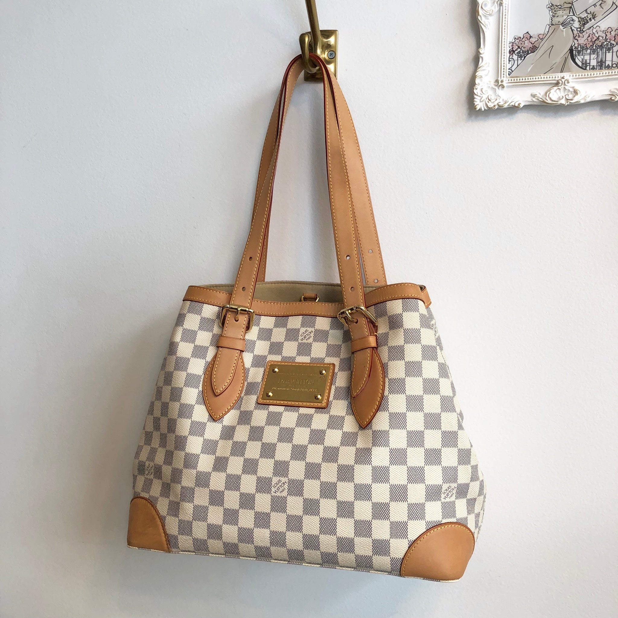 Authentic LOUIS VUITTON Damier Azur Hampstead MM – Valamode