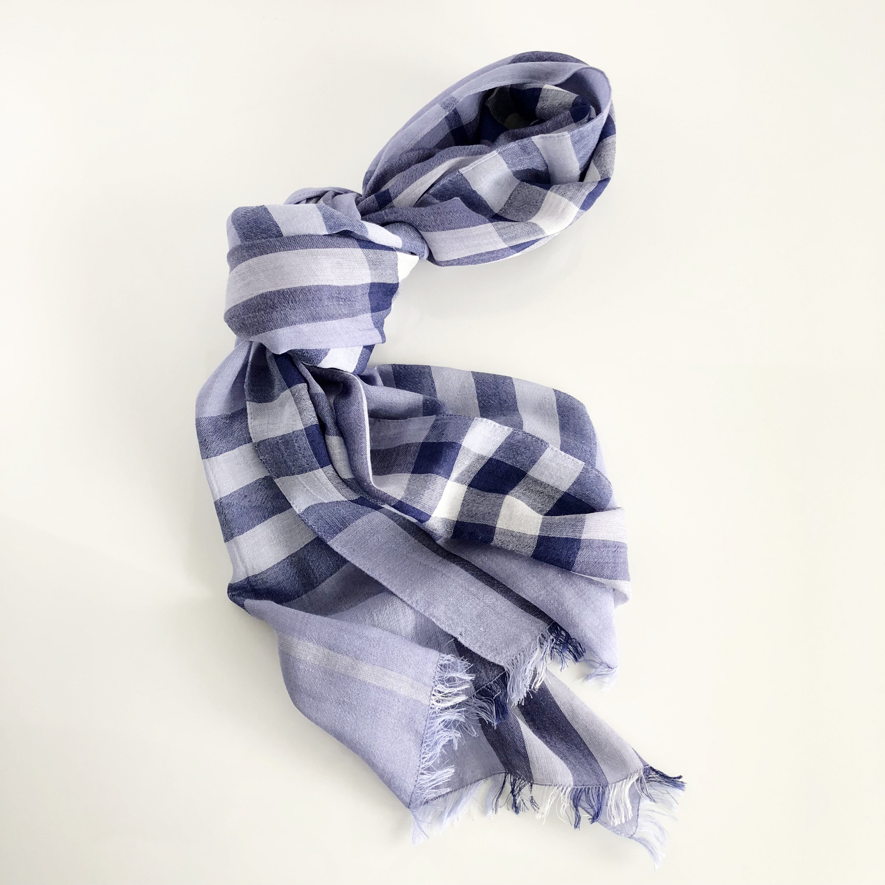 Authentic BURBERRY Gauze Giant Check Blue Scarf – Valamode