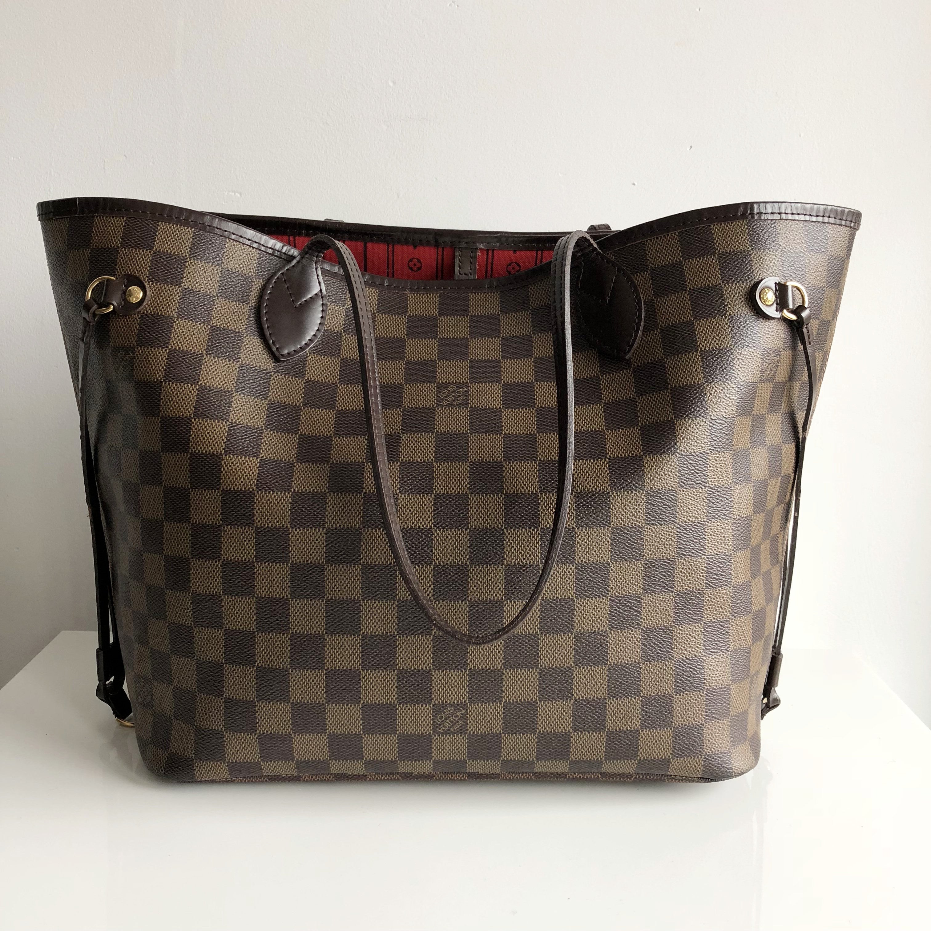 Túi xách Louis Vuitton Neverfull MM siêu cấp màu nâu kẻ cá rô size 31 cm   M41177