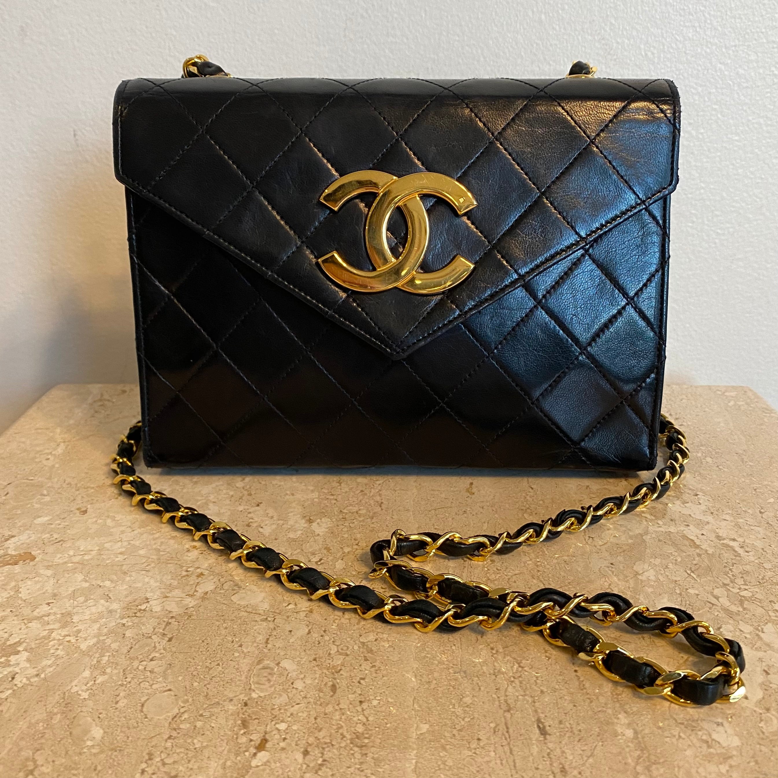 CHANEL Vintage Lambskin Envelope Flap Bag 12042  FASHIONPHILE