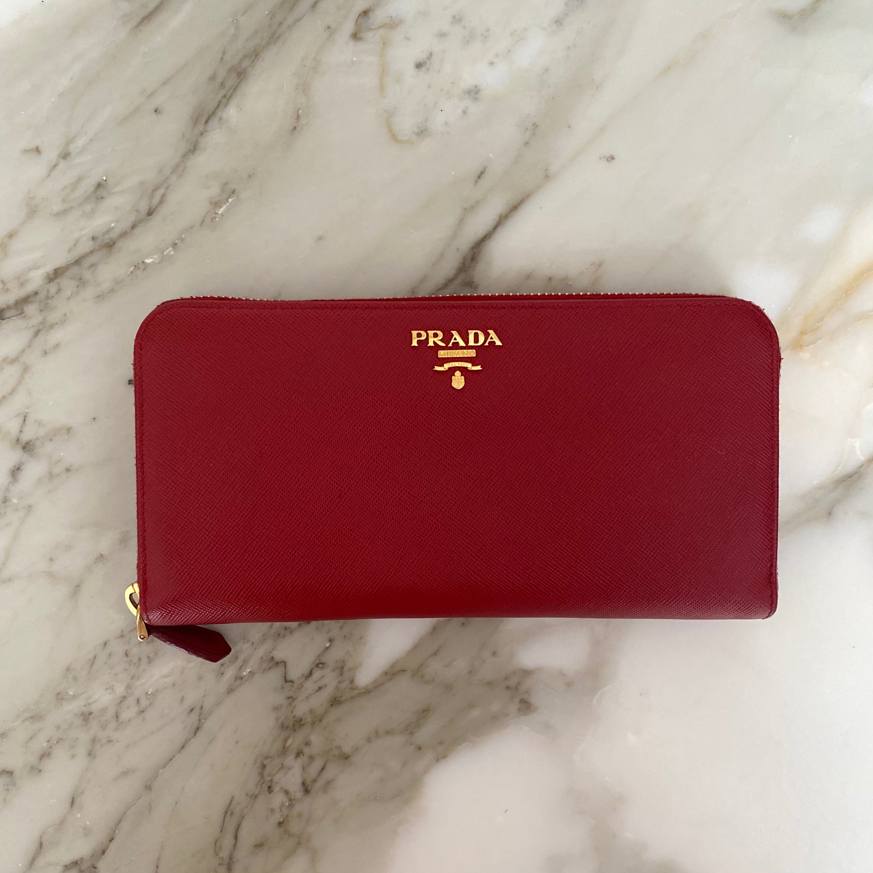 Authentic PRADA Red Saffiano Leather Wallet – Valamode