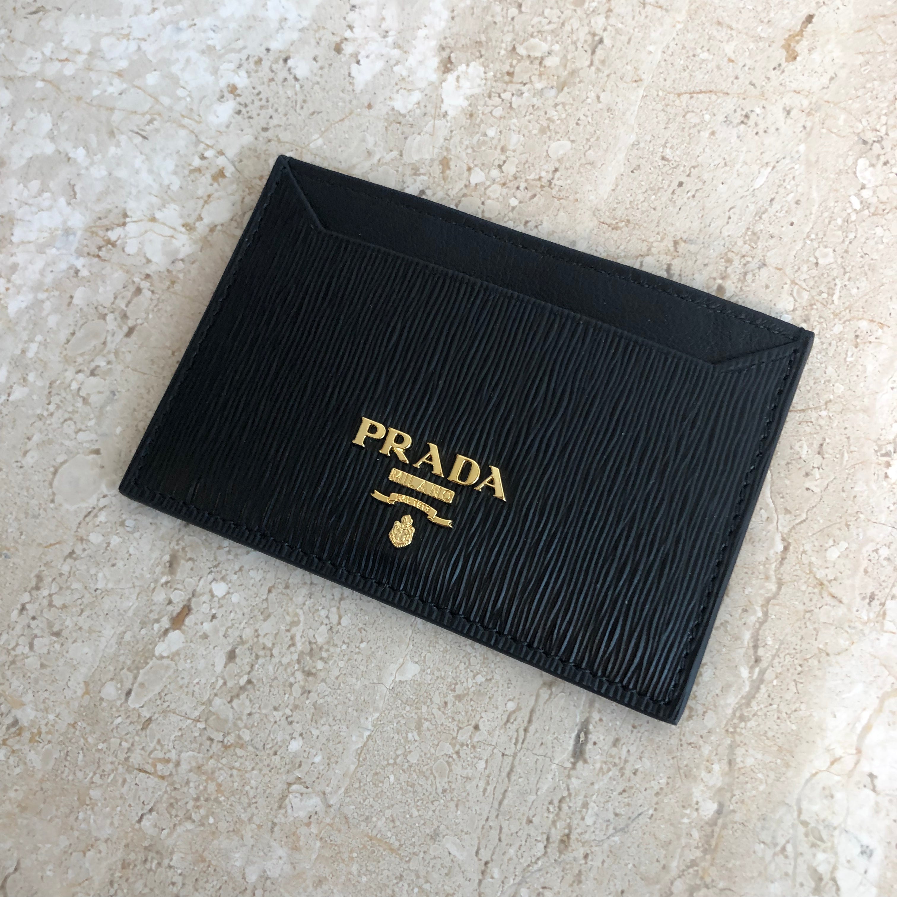 Authentic PRADA Black Card Holder – Valamode