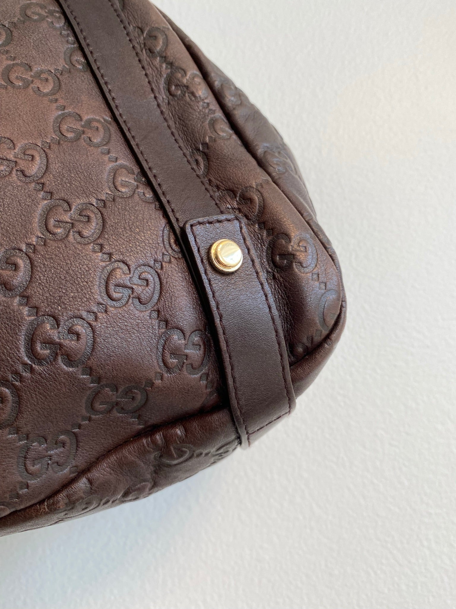 Authentic GUCCI Brown Leather GG Embossed Bag – Valamode