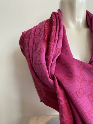 Authentic GUCCI Pink & Red Scarf / Shawl – Valamode