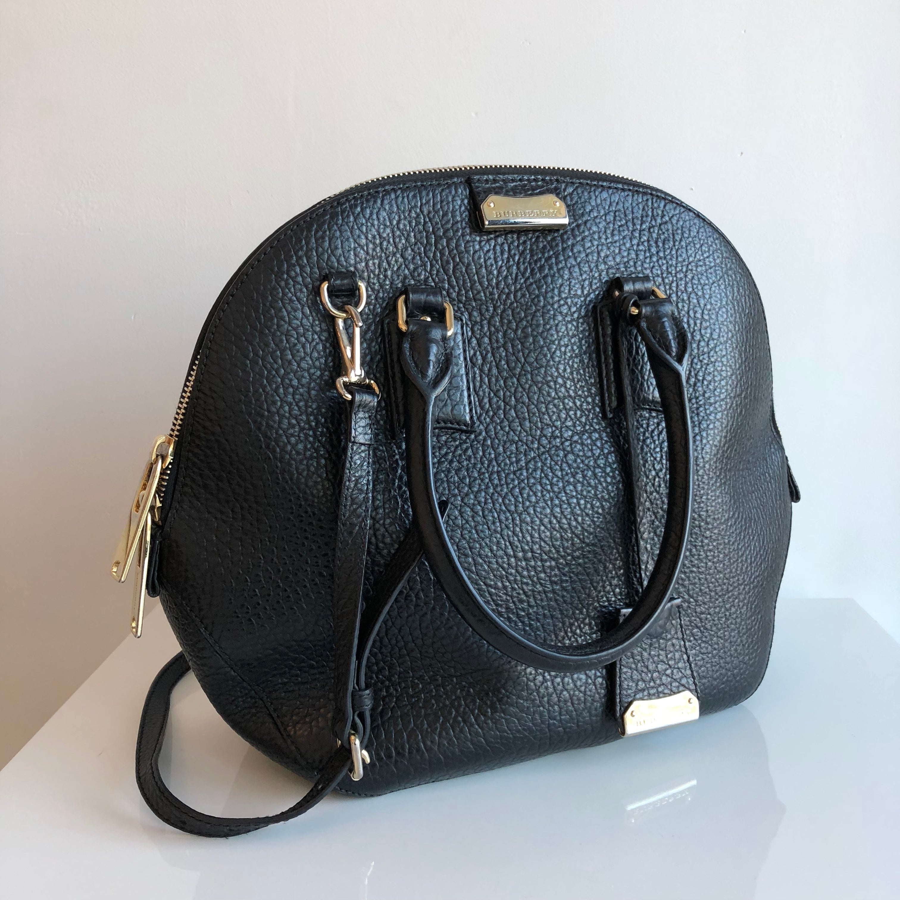 Authentic BURBERRY Orchard Black Leather Handbag – Valamode