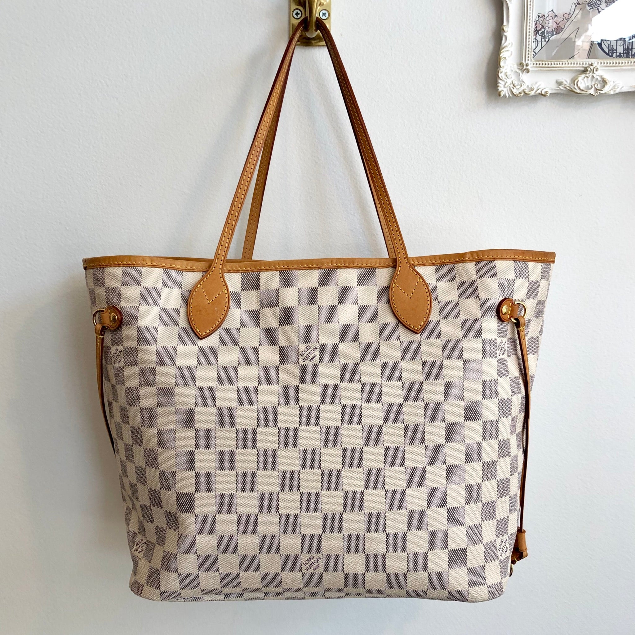 Authentic LOUIS VUITTON Damier Ebene Azur Neverfull MM. – Valamode