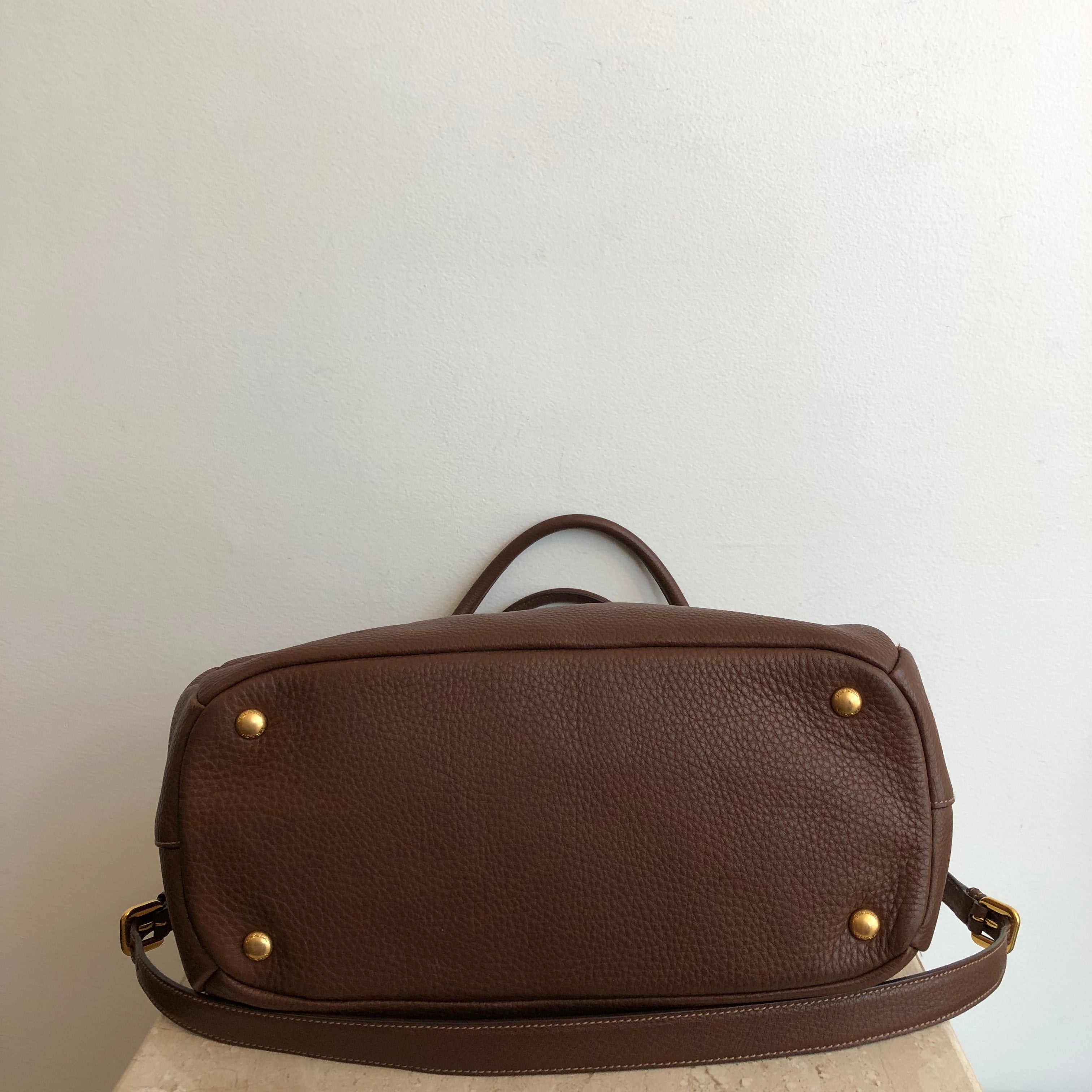 prada handbag brown leather