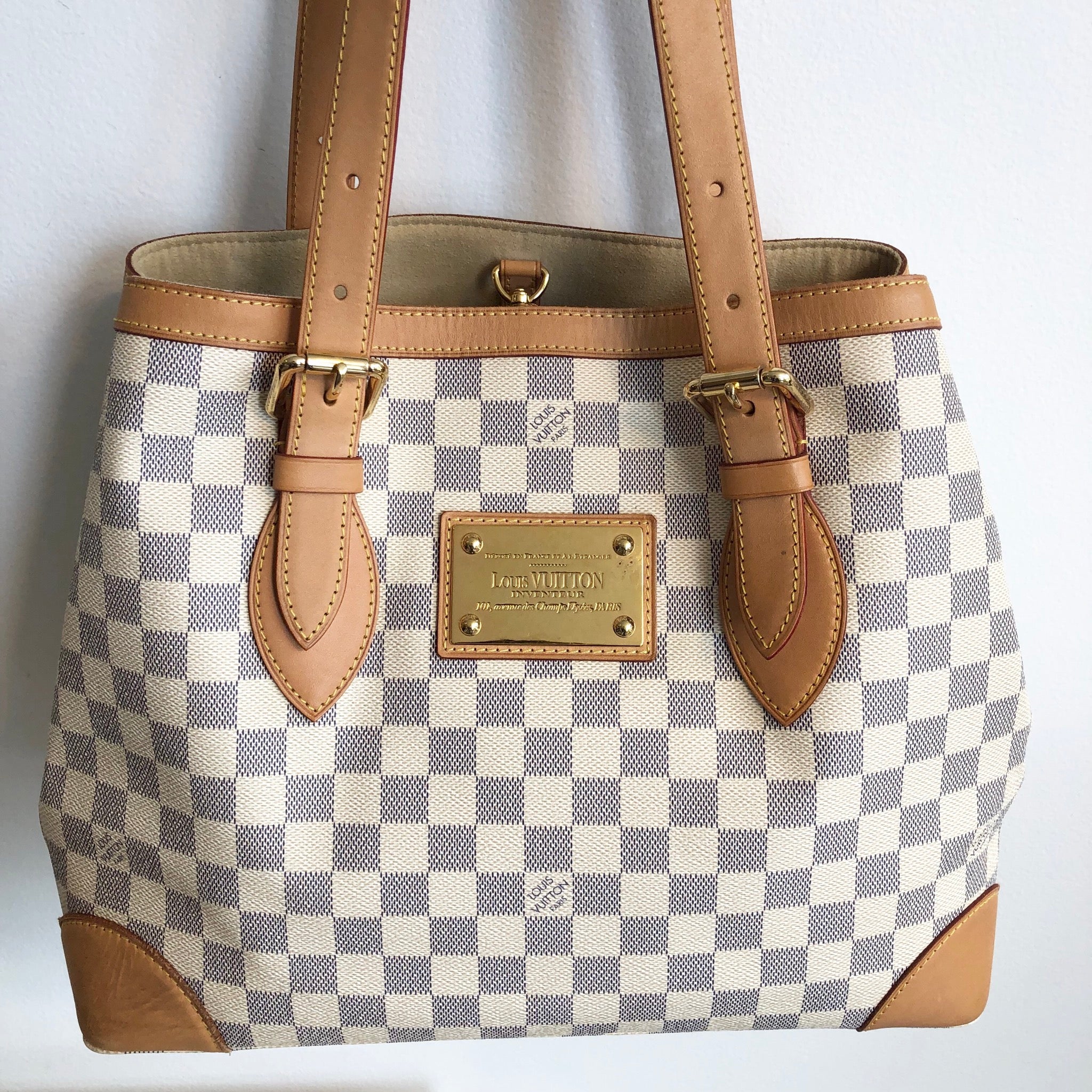 Authentic LOUIS VUITTON Damier Azur Hampstead MM – Valamode