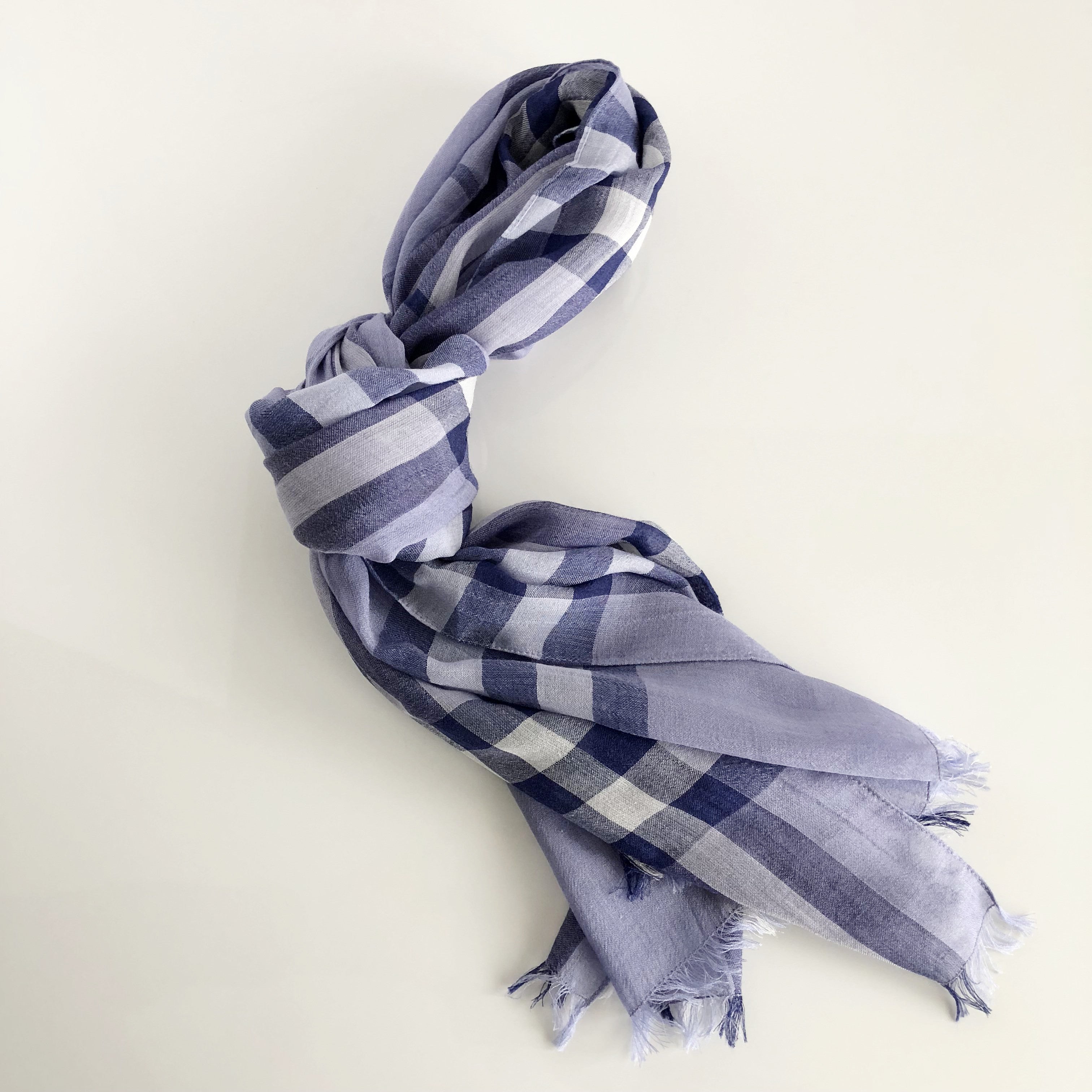 Authentic BURBERRY Gauze Giant Check Blue Scarf – Valamode