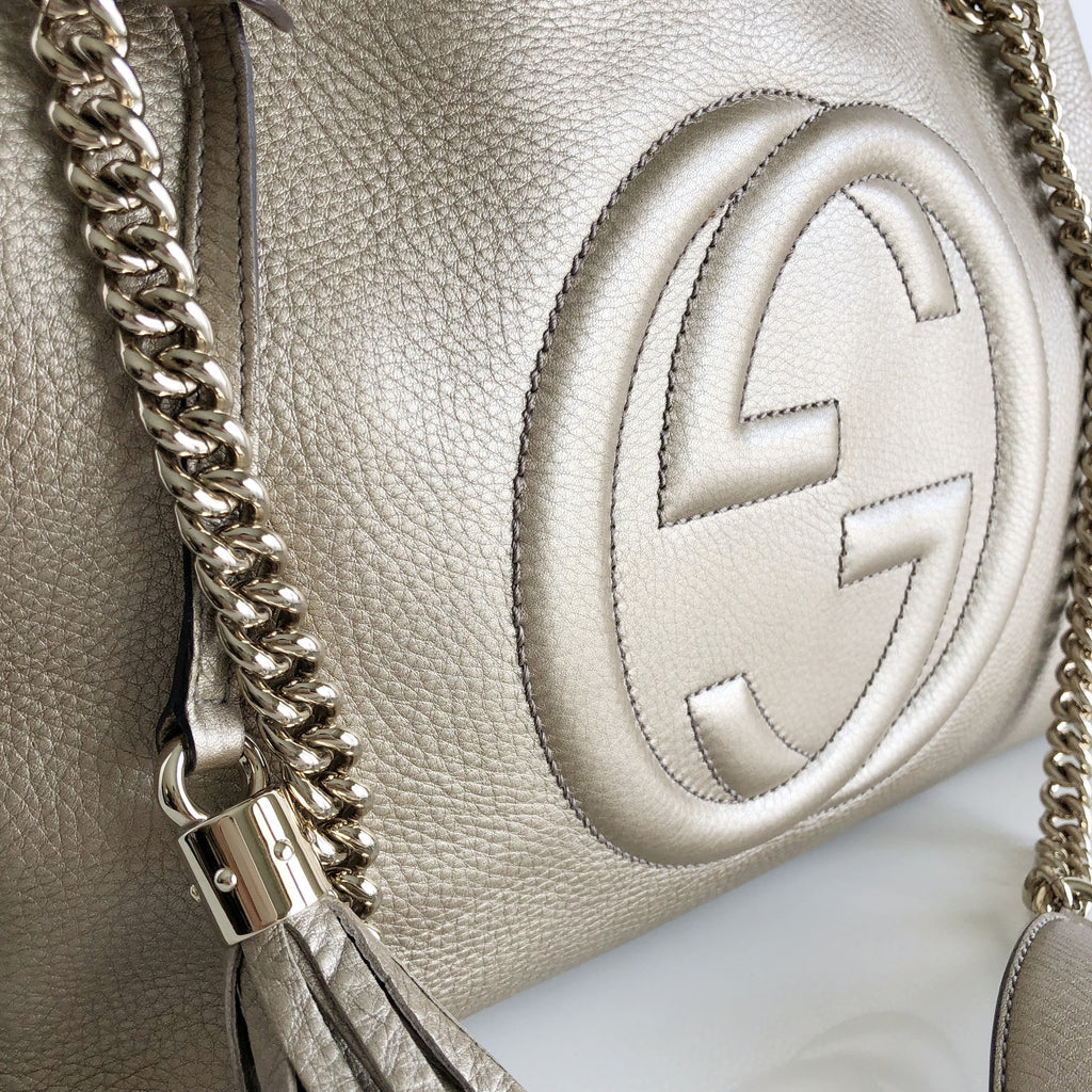 Authentic GUCCI Soho Metallic Chain Shoulder Bag – Valamode