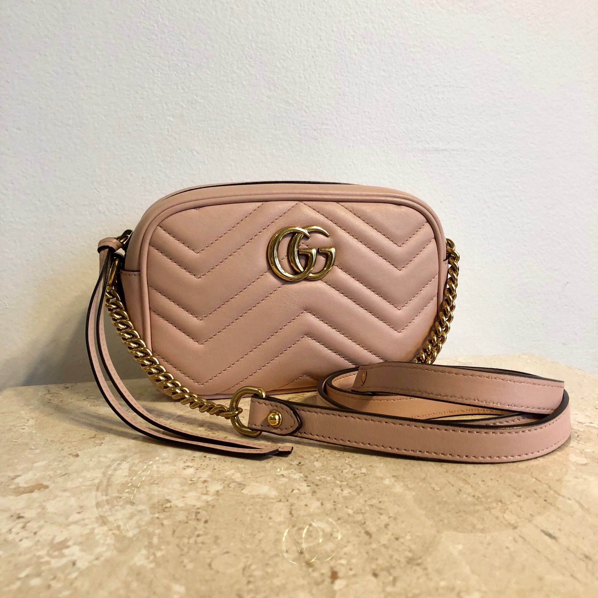 Authentic GUCCI Blush Pink Marmont Crossbody – Valamode