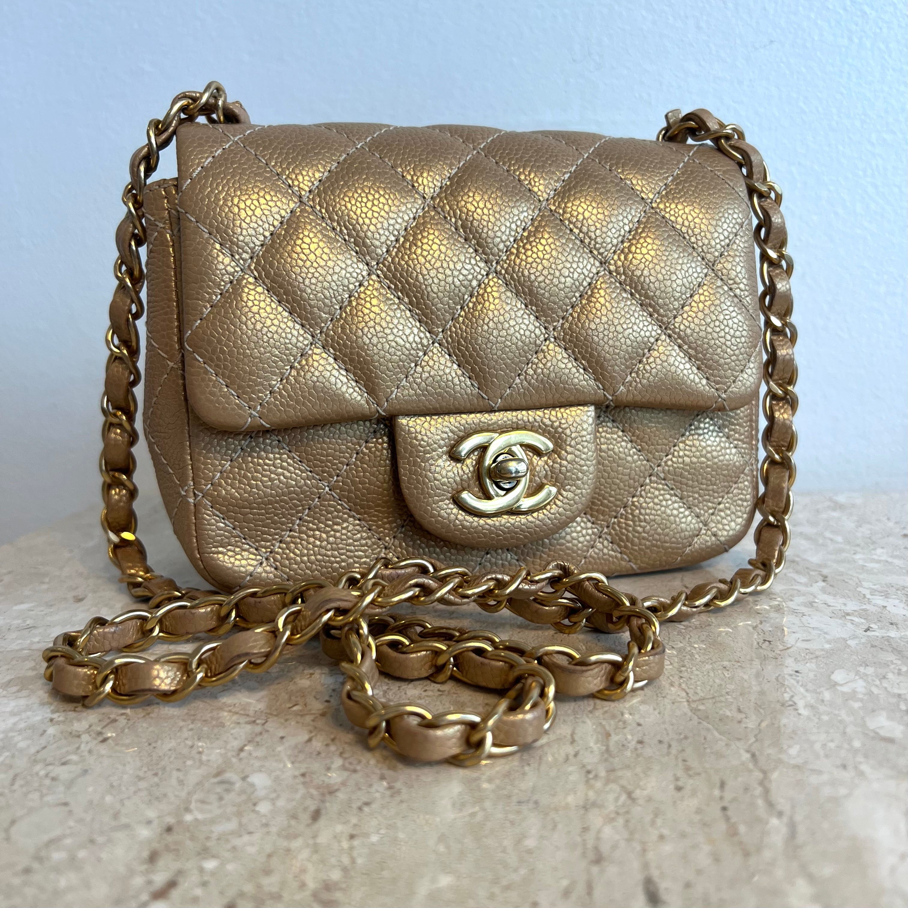 chanel gold mini bag