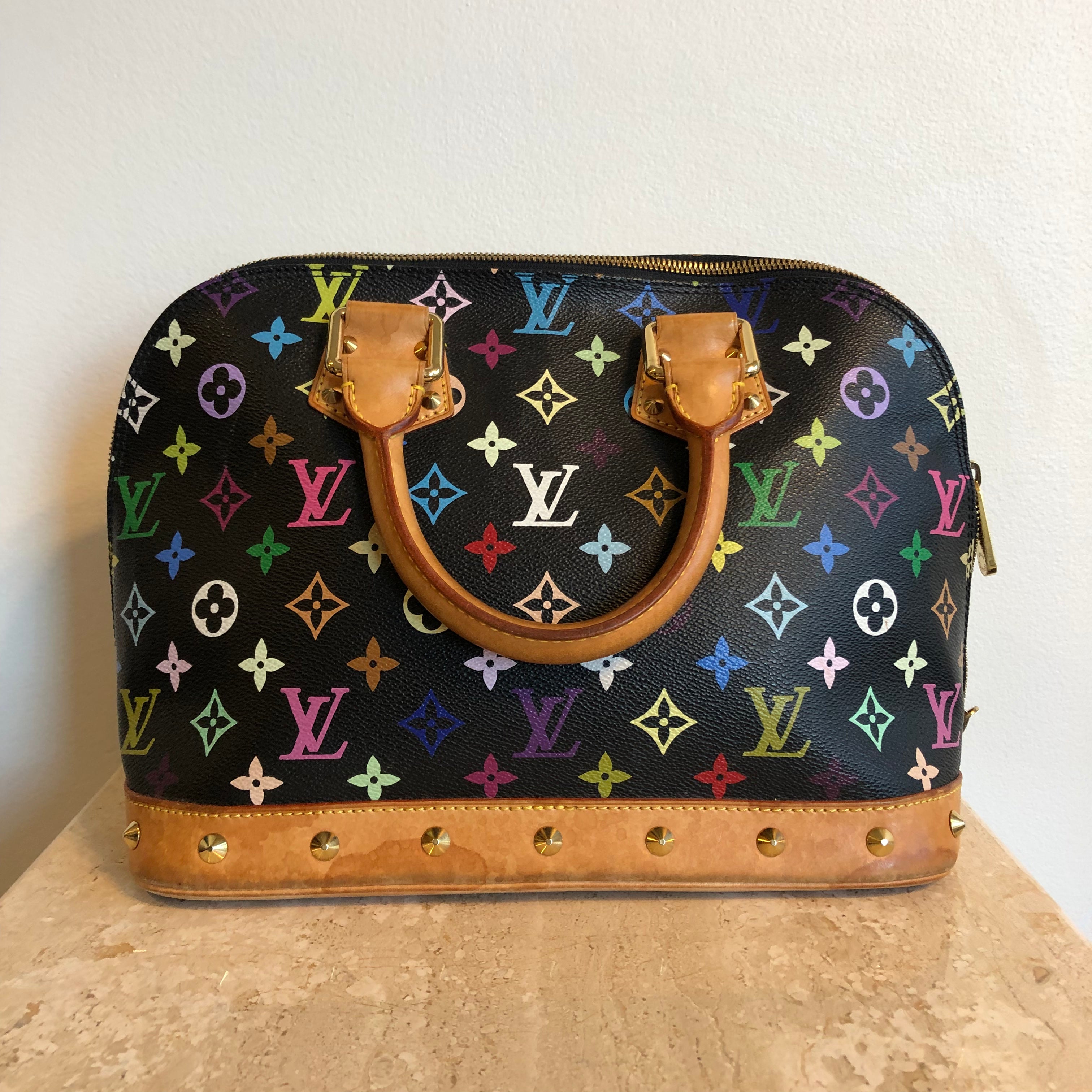 Authentic LOUIS VUITTON Black Multicolore Alma – Valamode