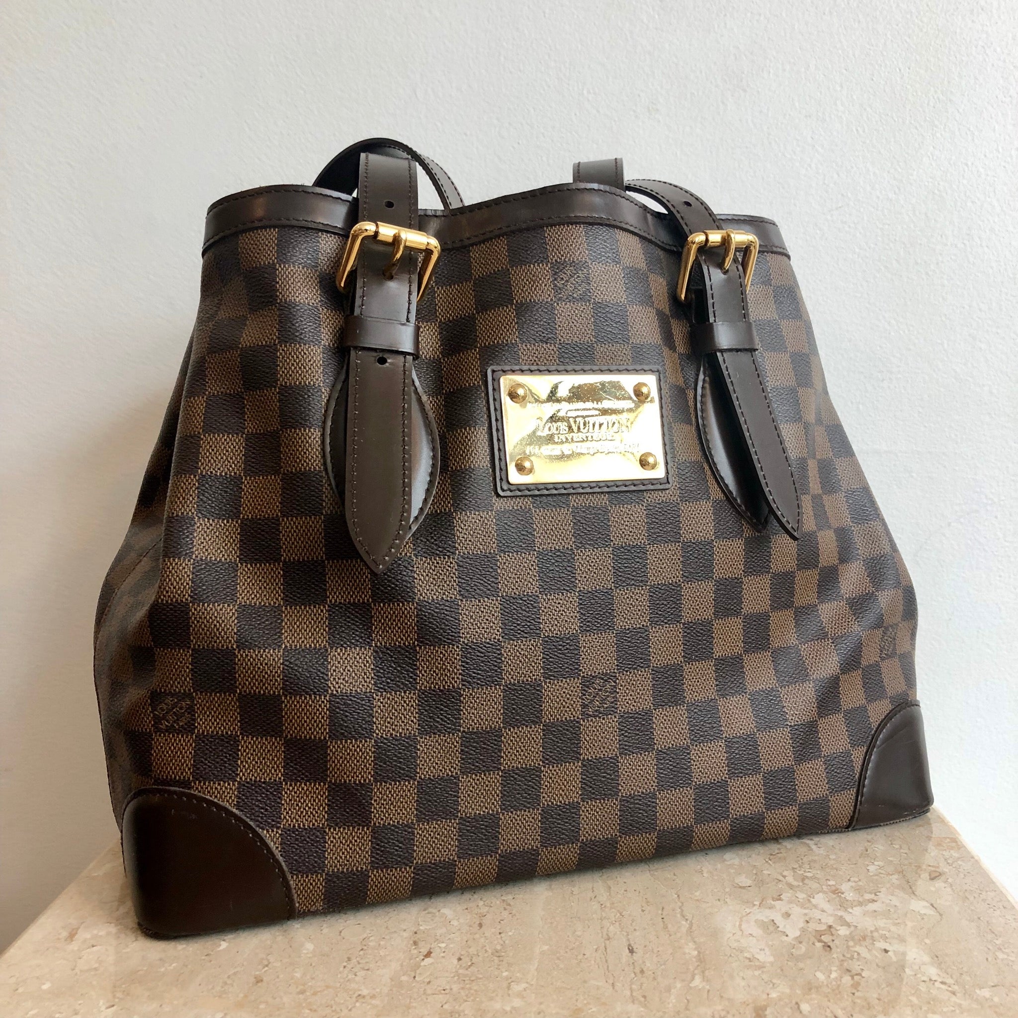 Authentic LOUIS VUITTON Damier Ebene Hampstead MM – Valamode